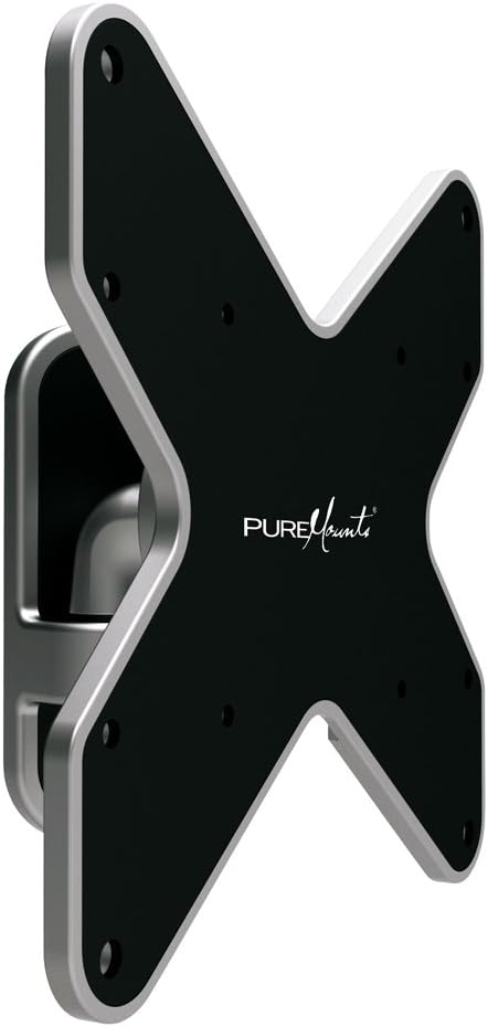 Thumbnail 1 de PureMounts STYLE-23C Wandhalterung für TV (33–69 cm), neig- & drehbar, VESA 100×100, schwarz/silber
