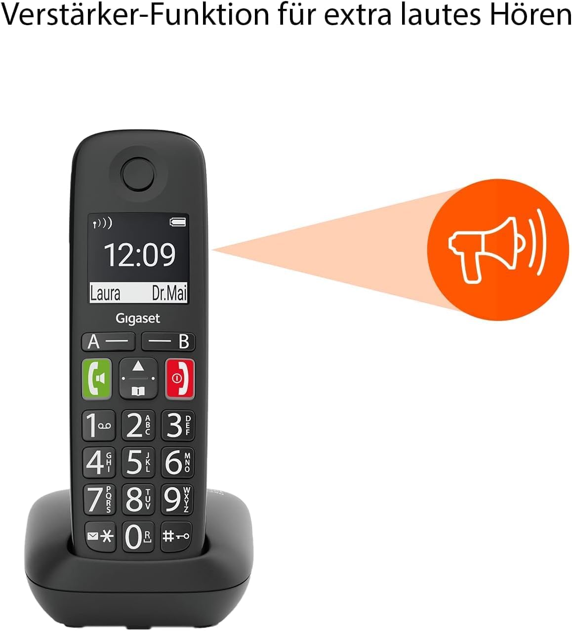 Detalle de Gigaset E290 Duo – Schnurlose Senioren-Telefone mit großen Tasten und Hörverstärkung