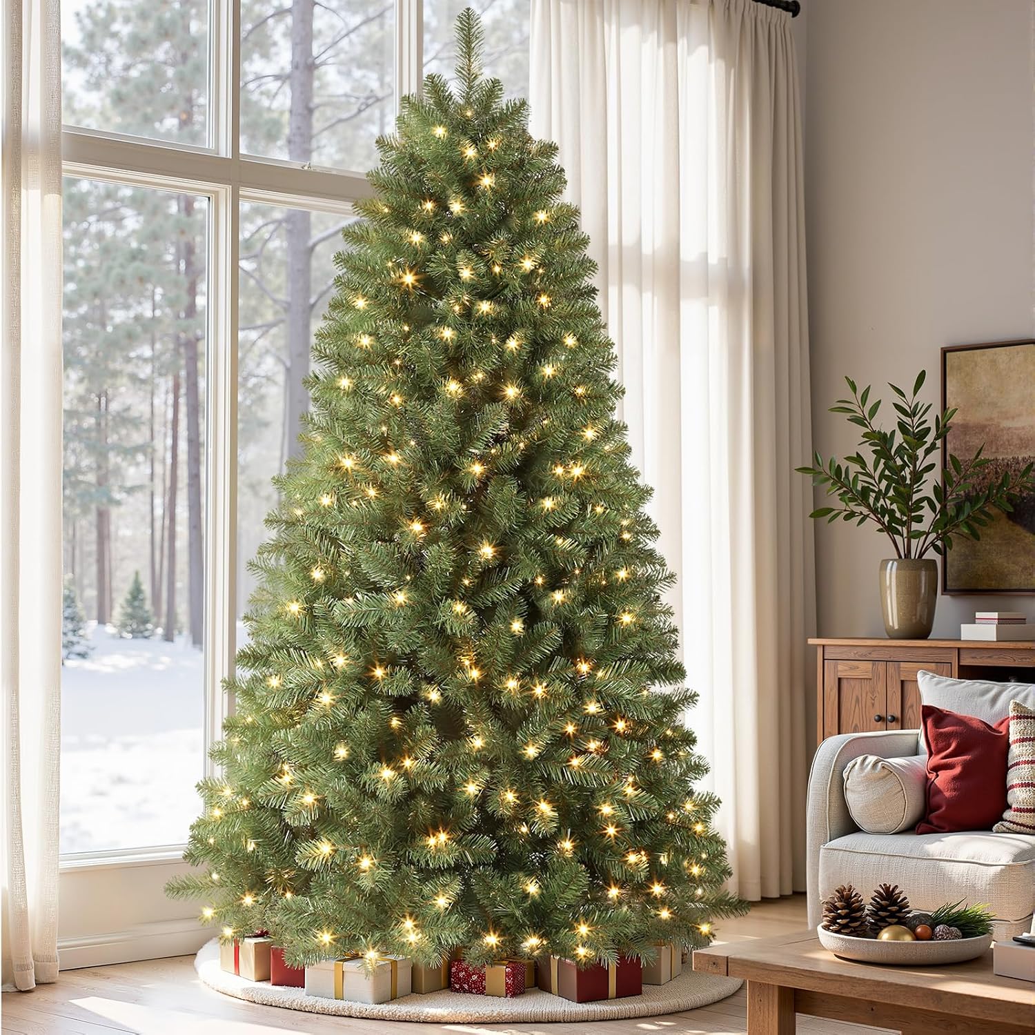 Thumbnail 6 de SHareconn G0501A(0.17) G1002A(0.34) 8-Foot Pre-Lit Spruce Christmas Tree