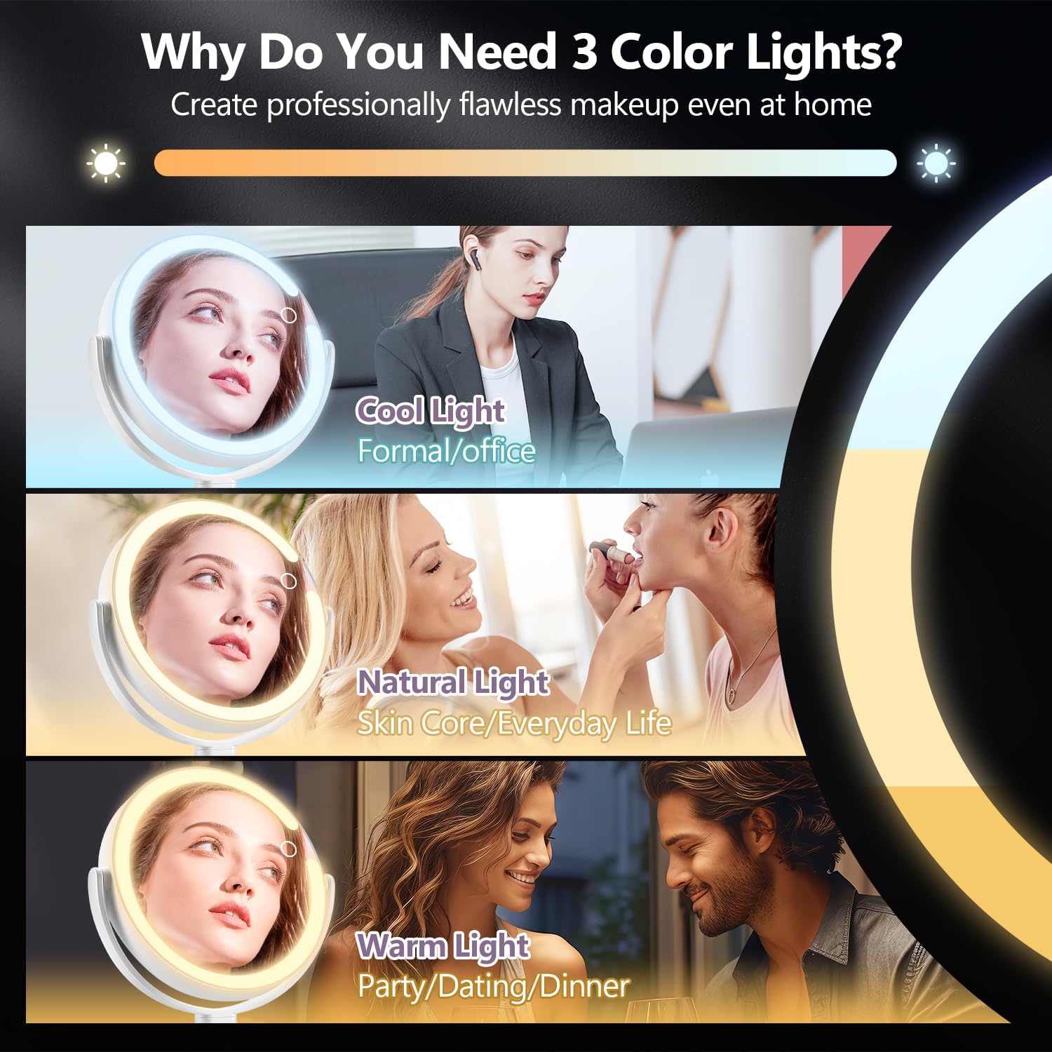 Detalle 2 de MIYADIVA 20X Magnifying Makeup Mirror with Lights ๐