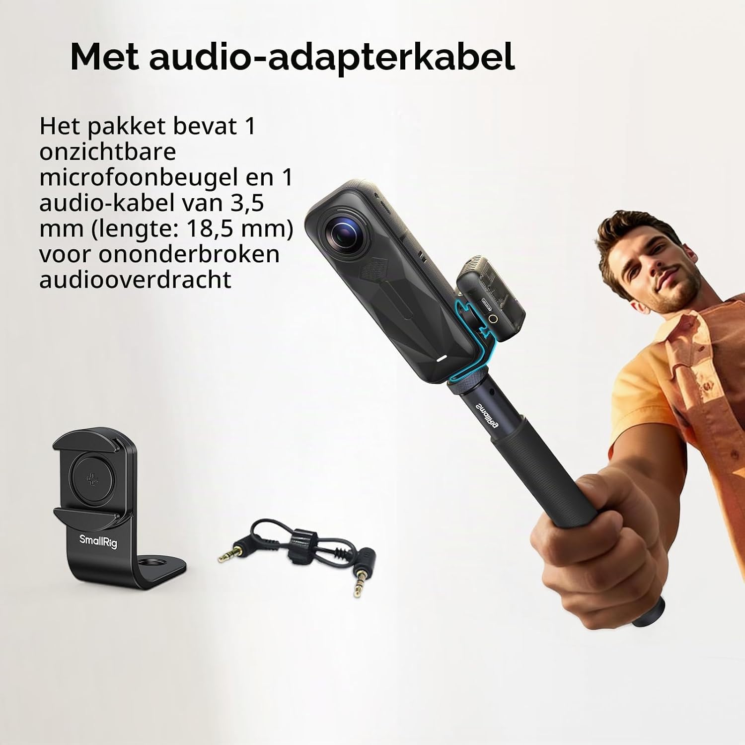 Detalle 1 de SMALLRIG 5825 coldshoehouder voor Insta360 X5/X4, 360° draaibaar