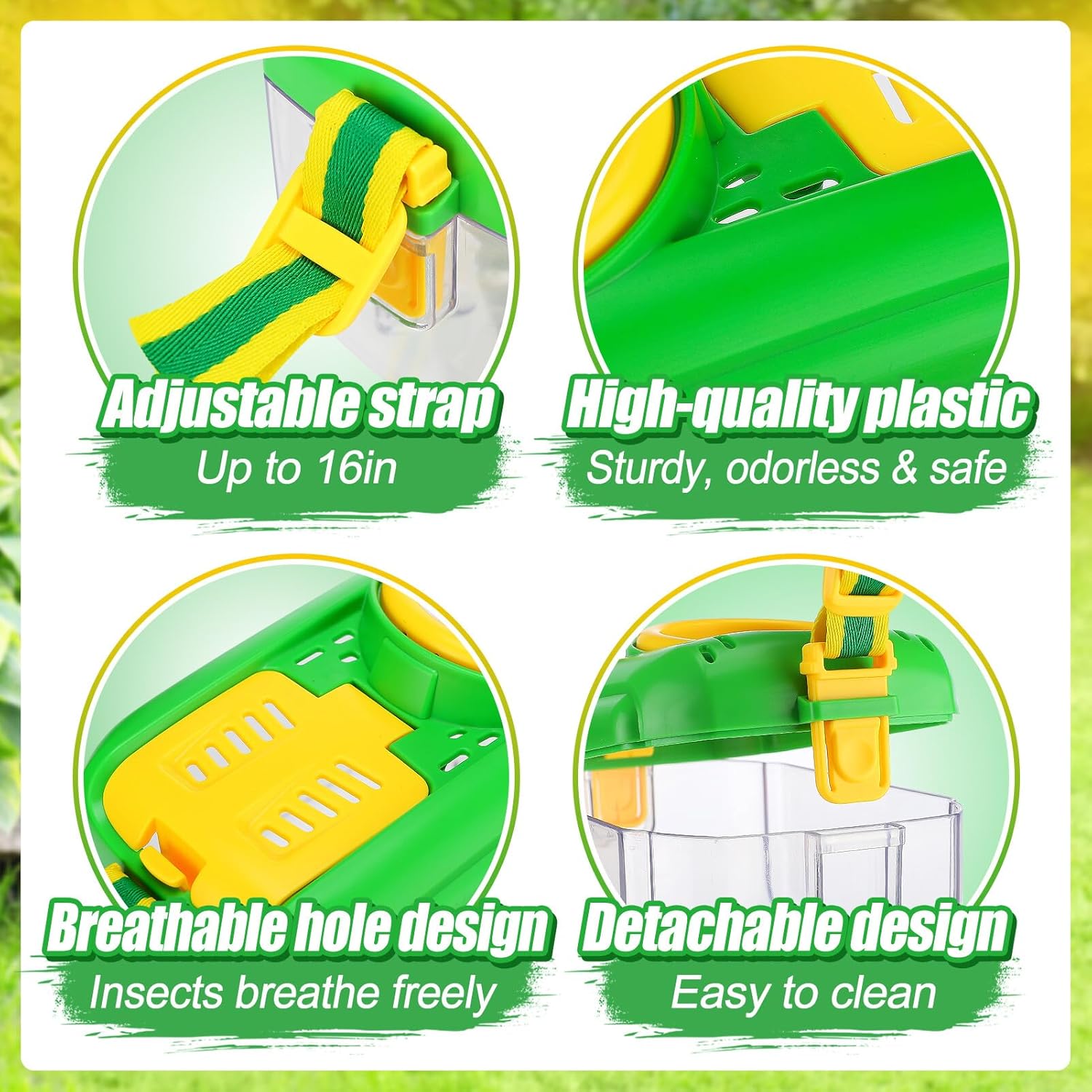 Detalle de 2Sets Bug Catcher for Kids (Ages 3-8) Outdoor Explorer Kit with Collector Butterfly Net, Tweezer & Insect Clip