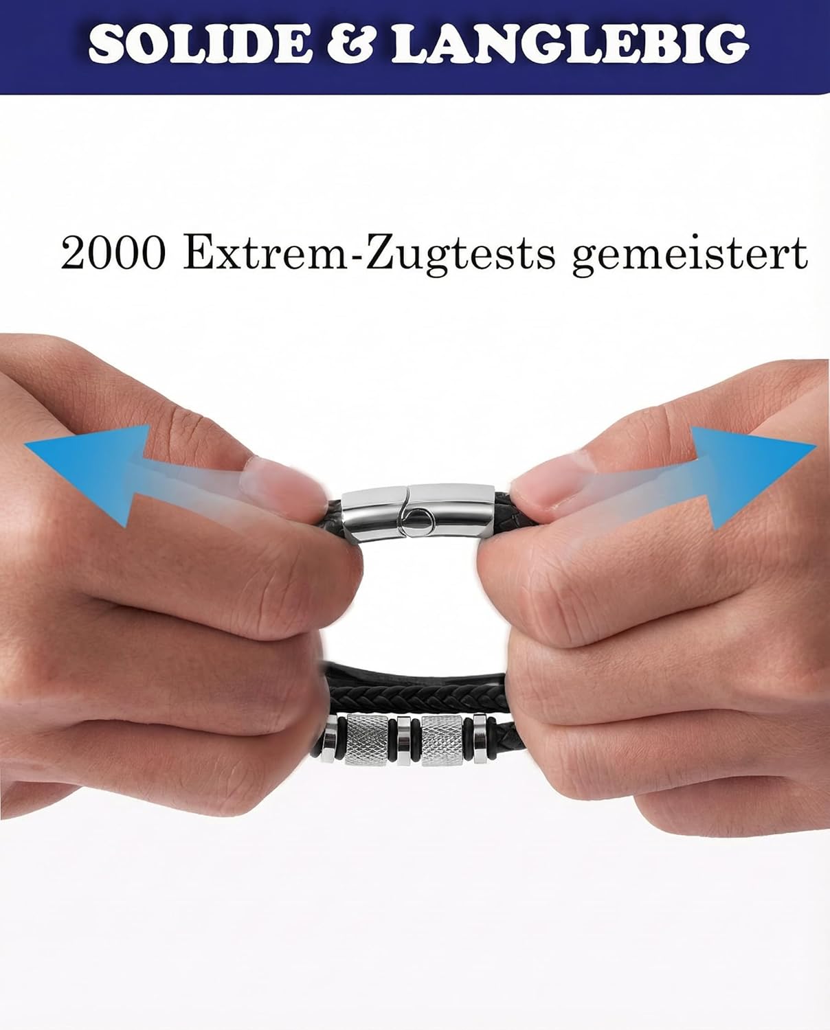 Thumbnail 2 de Armband Herren Leder 21–23 cm Magnetverschluss