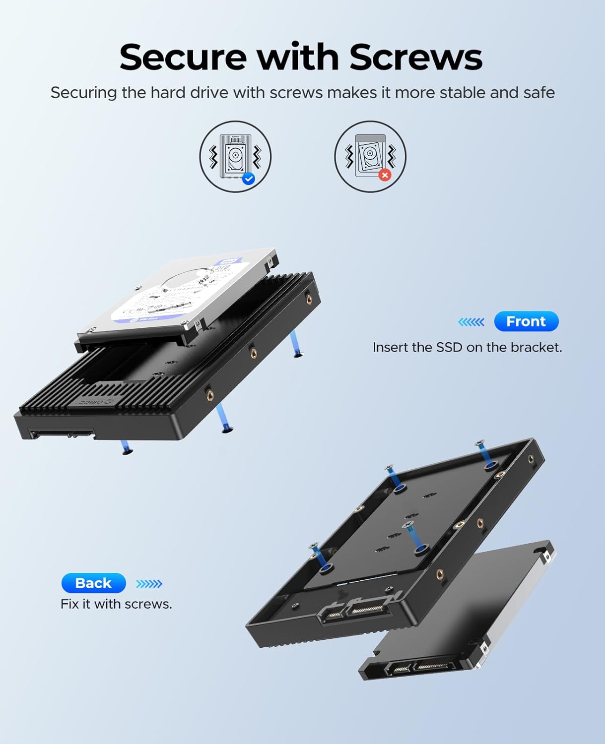 Detalle 1 de ORICO D2SS adattatore HDD SATA 2,5 a 3,5