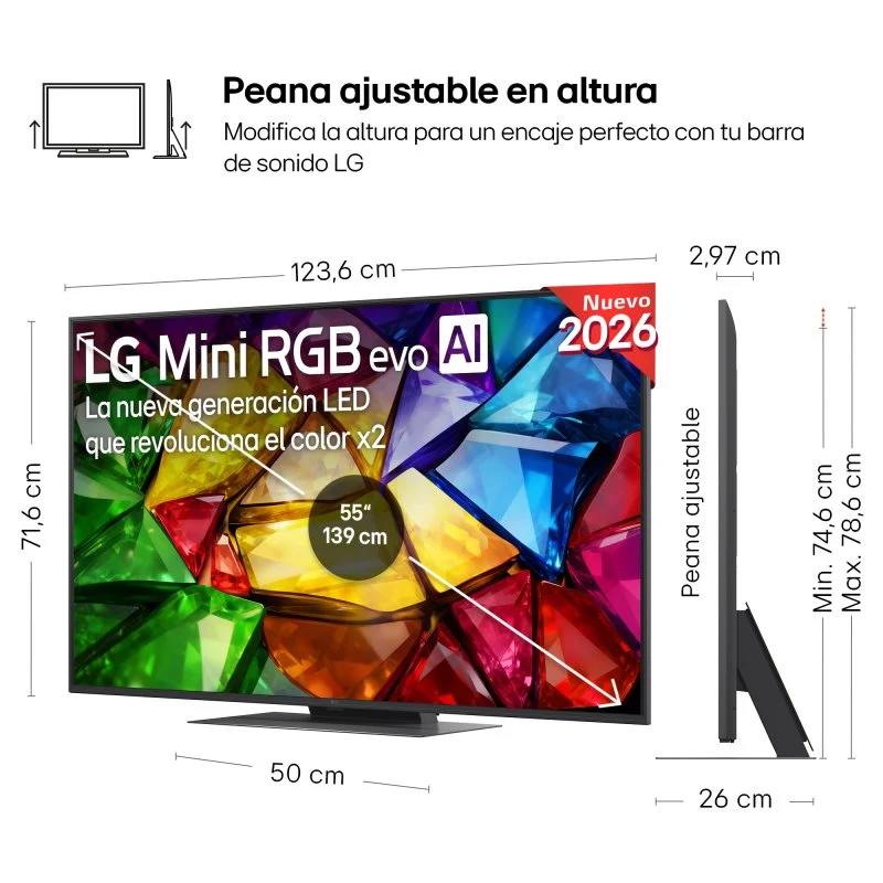 Thumbnail 3 de LG Mini RGB evo 55MRGB87B6B: TV 55" 4K con HDR, 120 Hz y foco en gaming y cine en casa