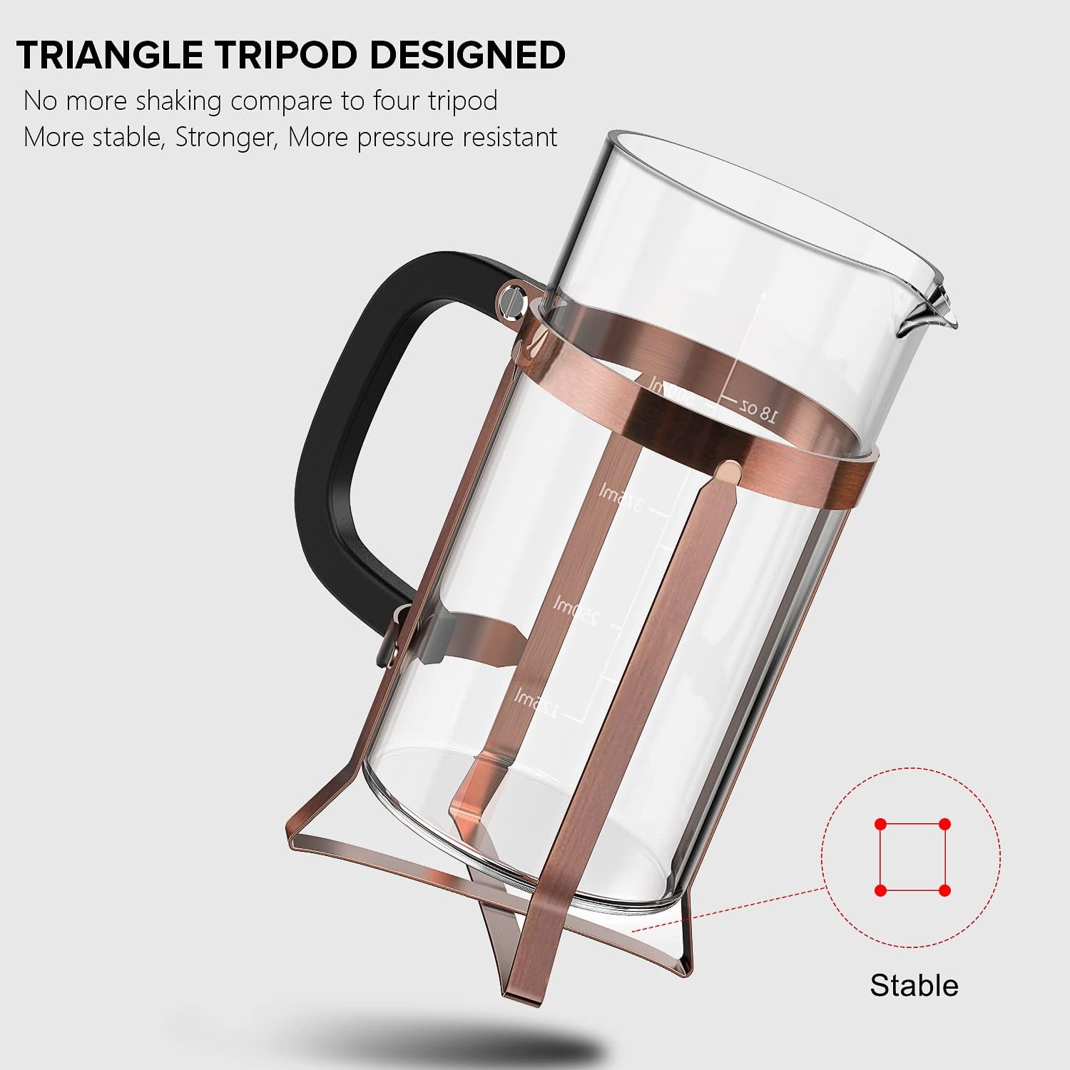 Detalle de QUQIYSO 21 ounce French Press Coffee Maker