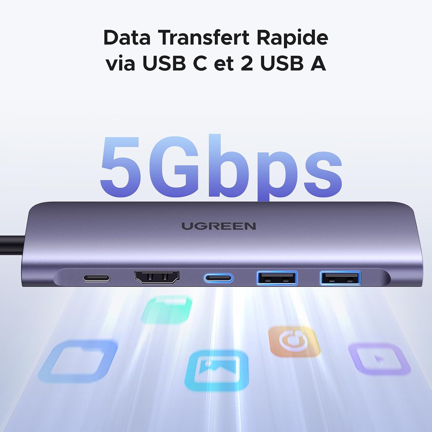 Thumbnail 2 de UGREEN Revodok 1071 : Hub USB C 7 en 1, docking station multiport