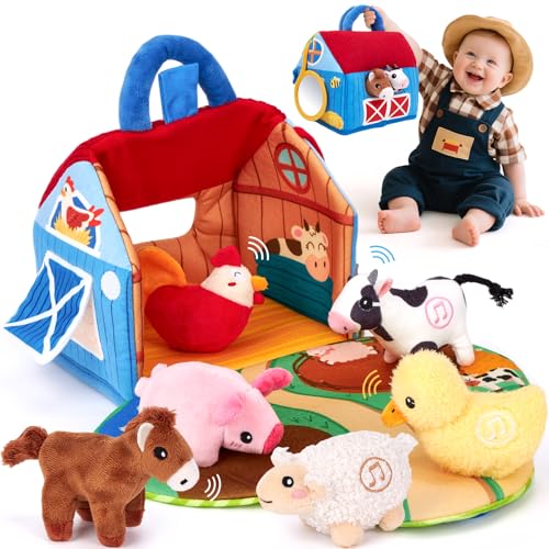 Detalle de Hahaland granja de peluche 6 animales