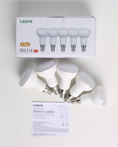 Thumbnail 8 de Lepro R50 E14 LED Light Bulb, Warm White 2700K – Pack of 5