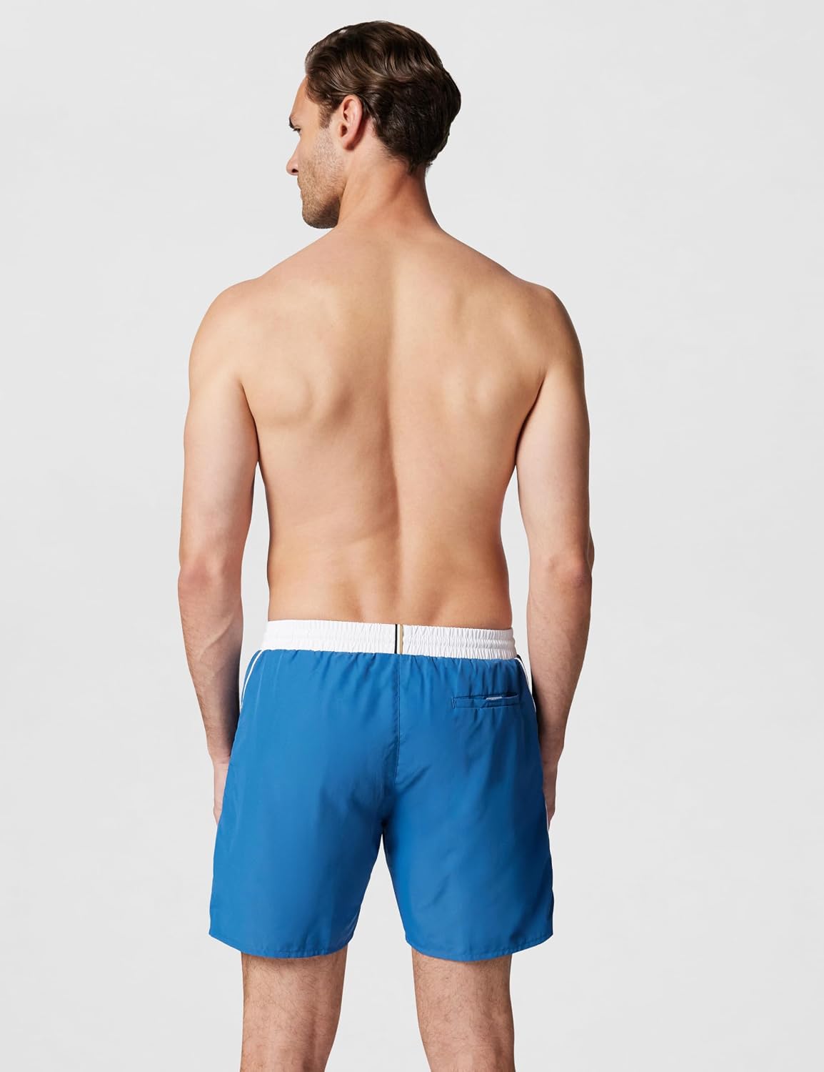 Detalle de BOSS Herren Badehose – Mittlere Länge, Solide Badehose aus recyceltem Polyester