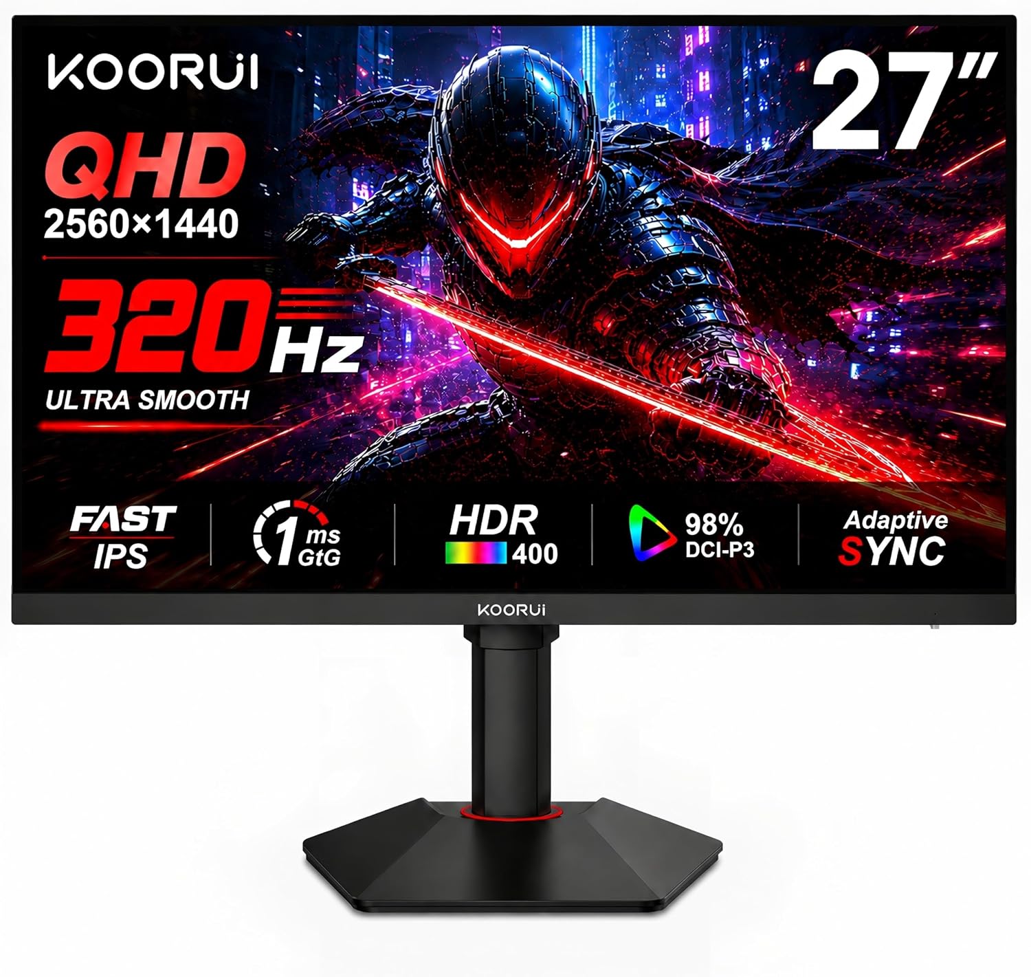 Detalle de KOORUI G2721E 27" QHD 320Hz Gaming Monitor