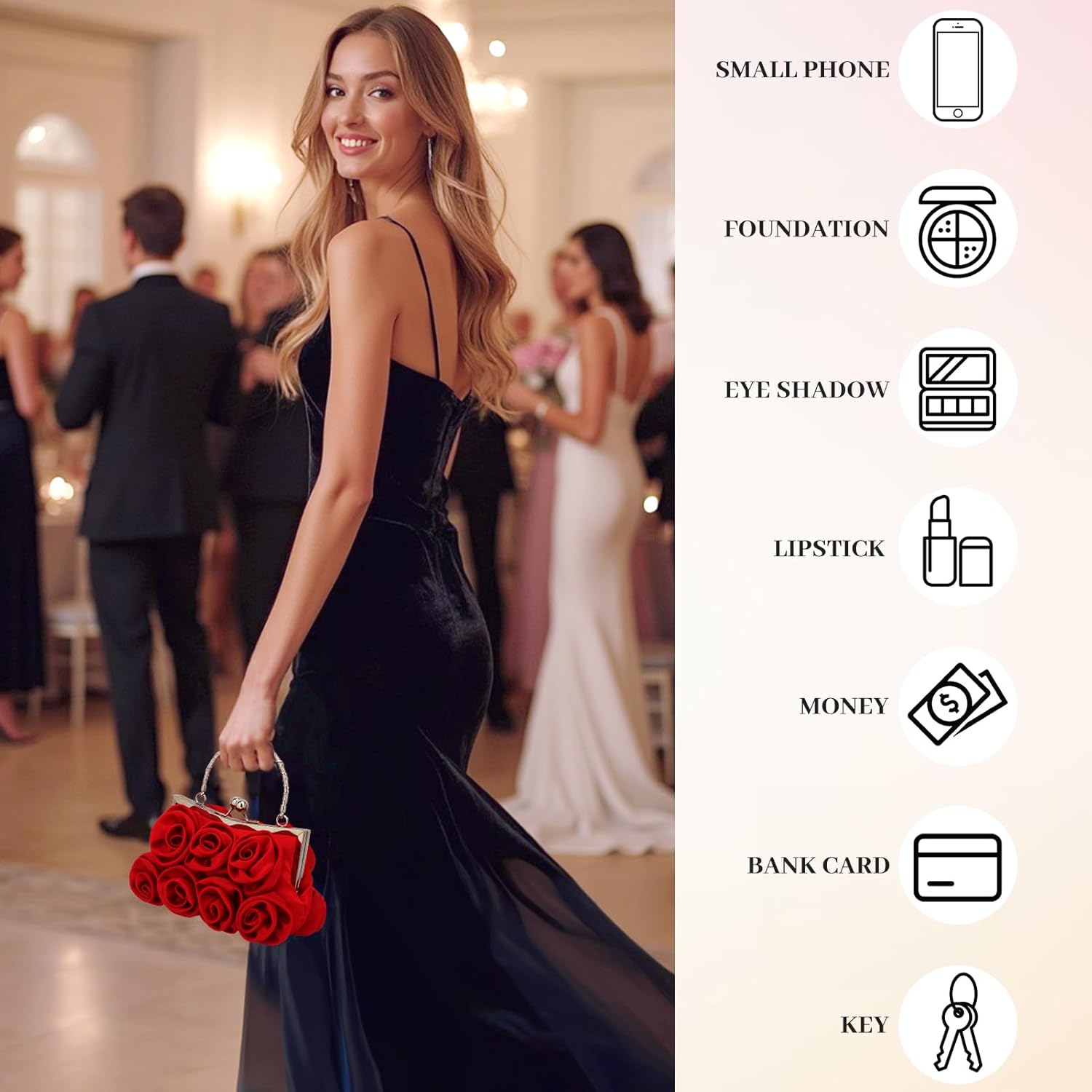 Thumbnail 6 de kilofly Missy K 7 Roses Clutch Purse 22cm