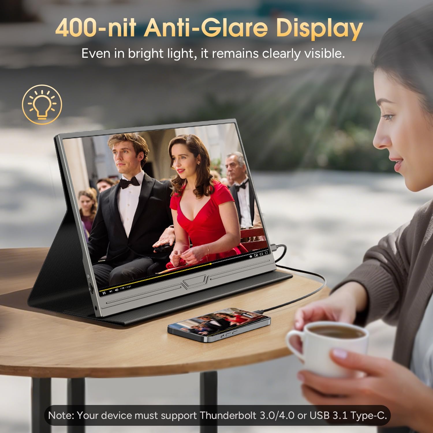 Detalle de CUIUIC Portable Monitor 15.6 inch 1080p