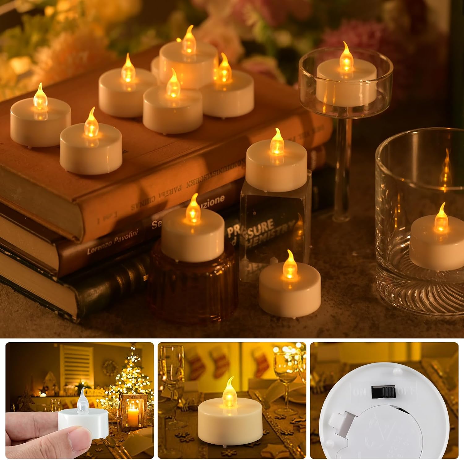 Thumbnail 4 de cimetech 12PCs LED tea lights with timer 12