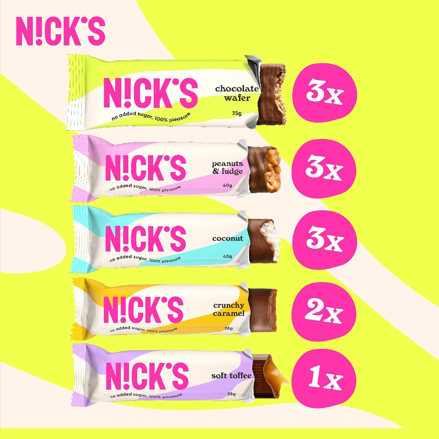Detalle de NICKS Schokolade Keto Riegel Probierbox 12er 🍫