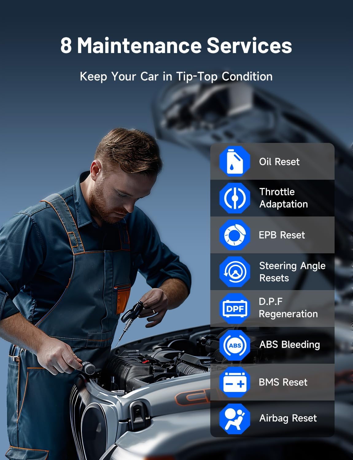 Detalle 2 de TOPDON Topscan OBD2 scanner 8-reset Bluetooth