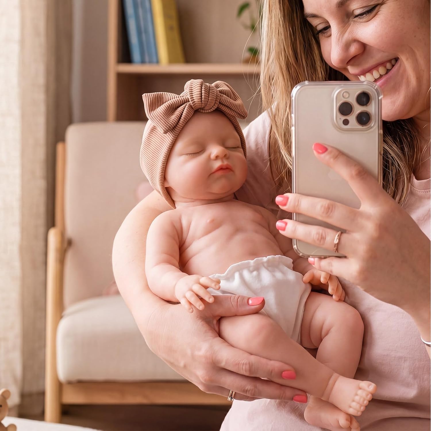 Detalle de BABESIDE 16-Inch Weighted Silicone Baby Doll (Full Body, 4.4 lbs) — Waterproof Realistic Reborn Doll for Kids 3+ & Collectors