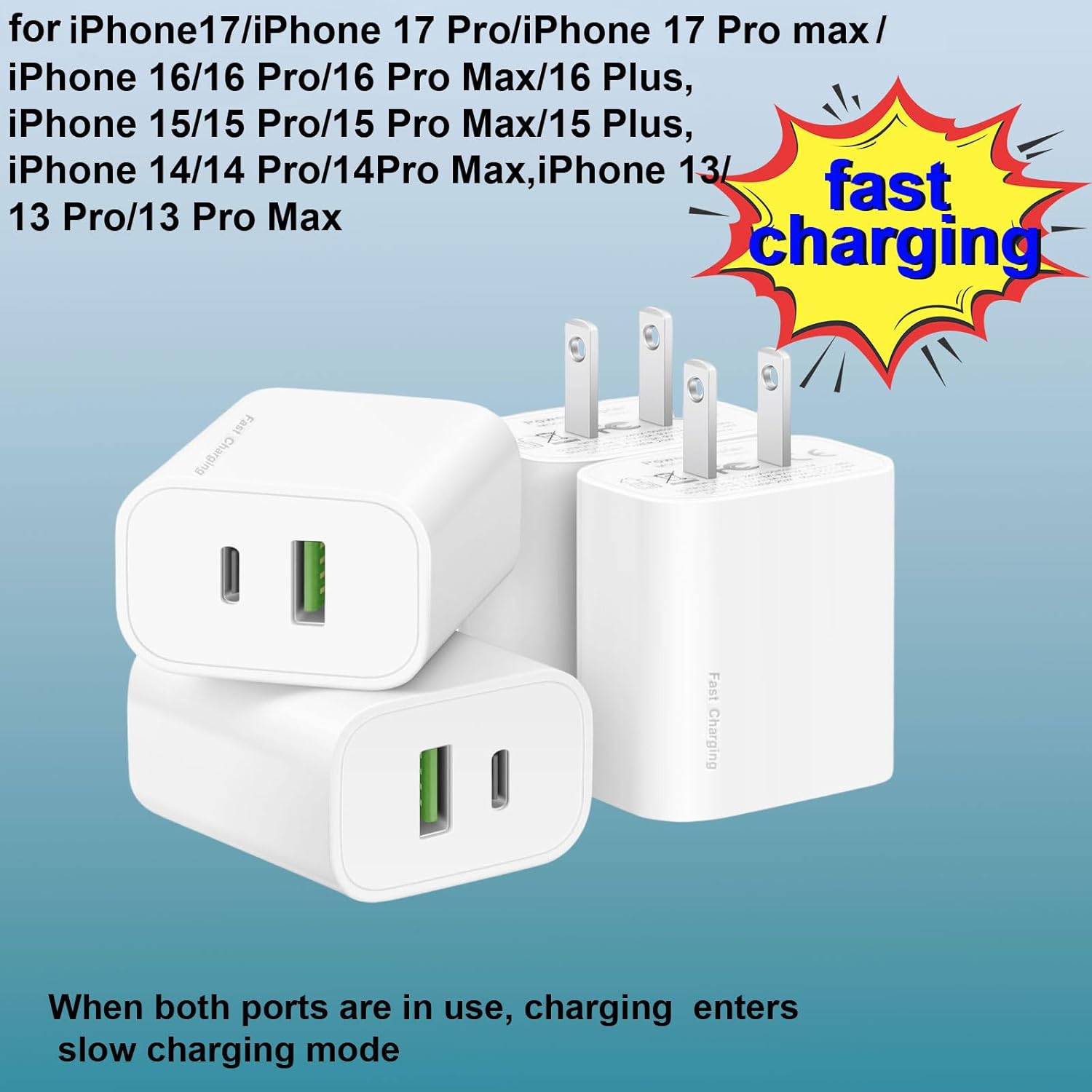 Thumbnail 1 de 4 Pack USB C Charger Block 20W