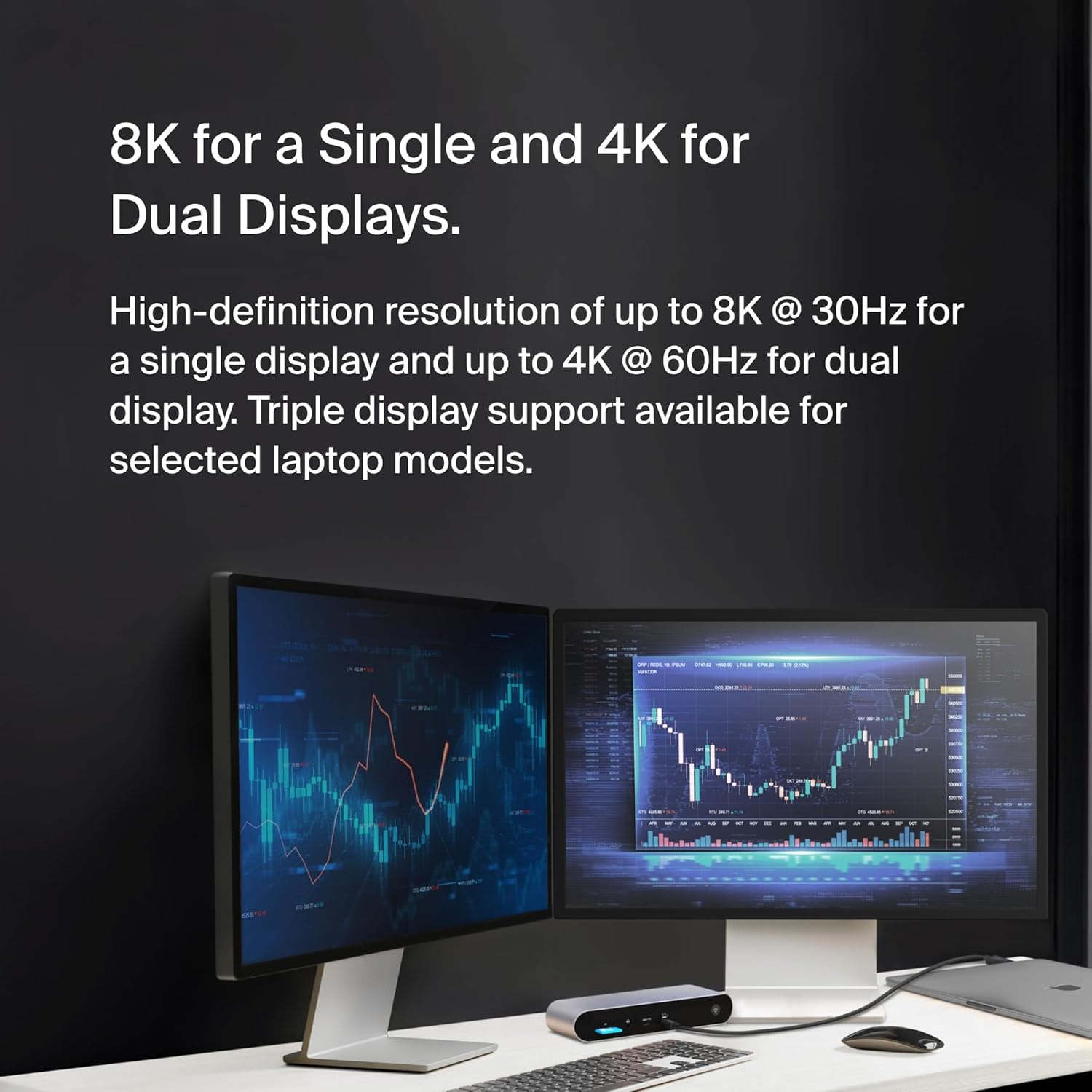 Thumbnail 2 de Belkin Thunderbolt 4 Dock Pro with 2 x Thunderbolt 4 and dual HDMI (single 8K @ 30Hz) – 90W Power Delivery