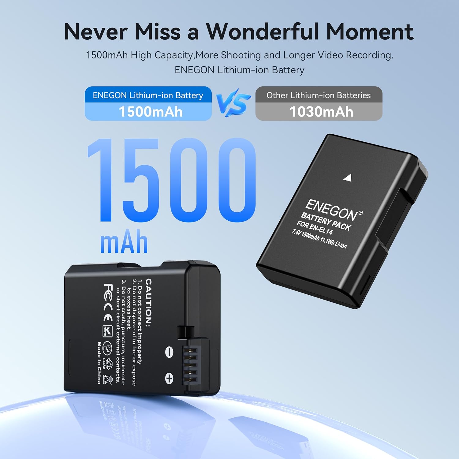 Detalle 2 de ENEGON EN-EL14 batería 1500 mAh