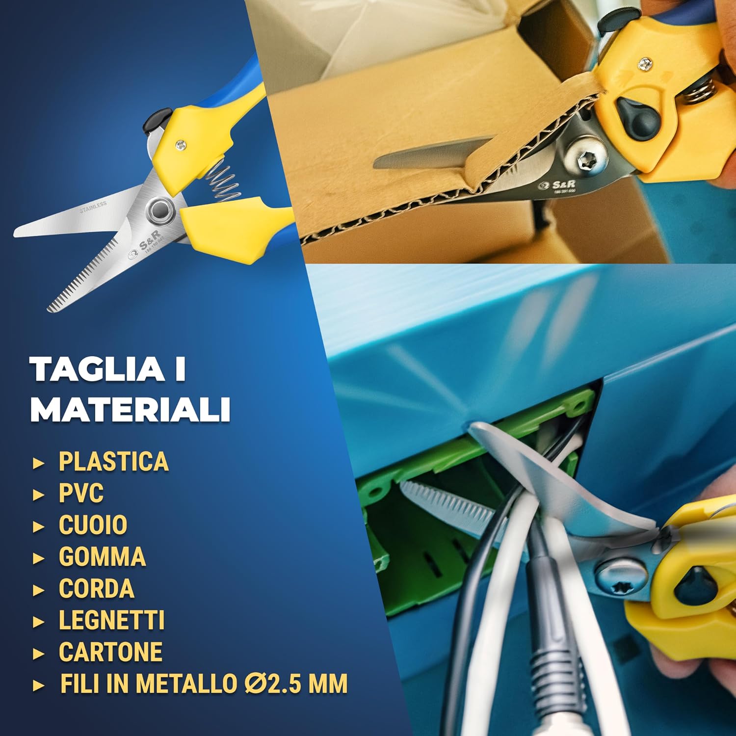 Detalle 2 de S&R Forbici Multiuso 19 cm per bricolage ✂