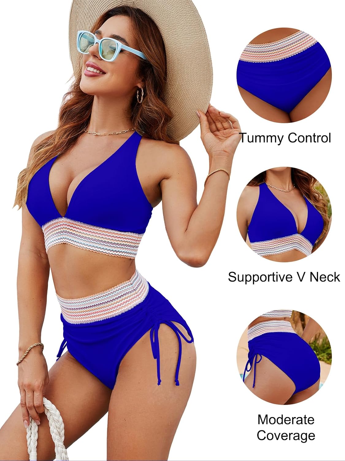 Detalle 2 de Blooming Jelly High-Waisted Bikini Set tummy control