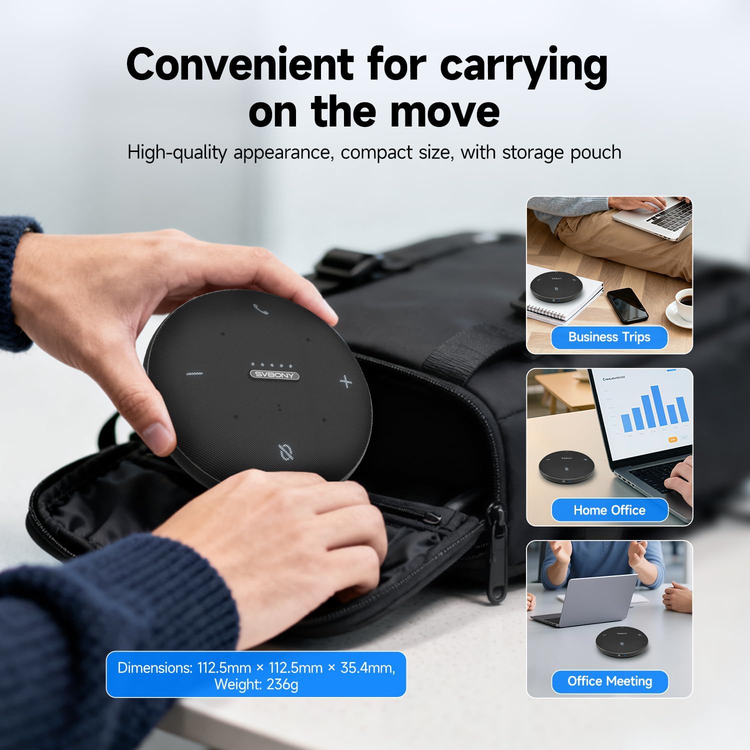 Thumbnail 3 de SVBONY SVHub Omni2 Conference Speaker and Microphone – Portable 360° Conference Mic with 4‑mic Array
