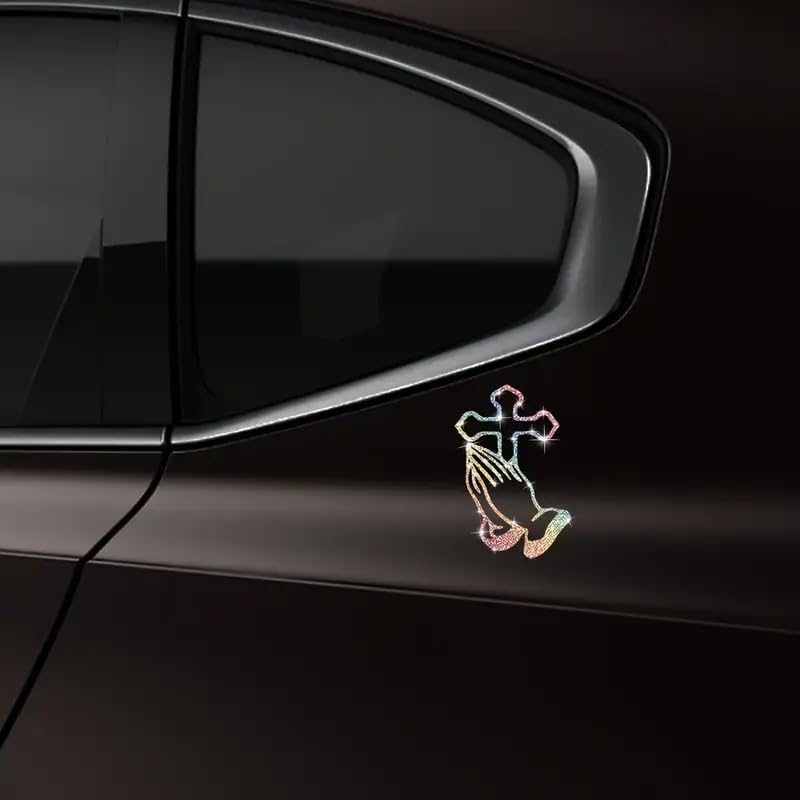 Thumbnail 4 de Sparkling Praying Hands Cross decal 2pcs