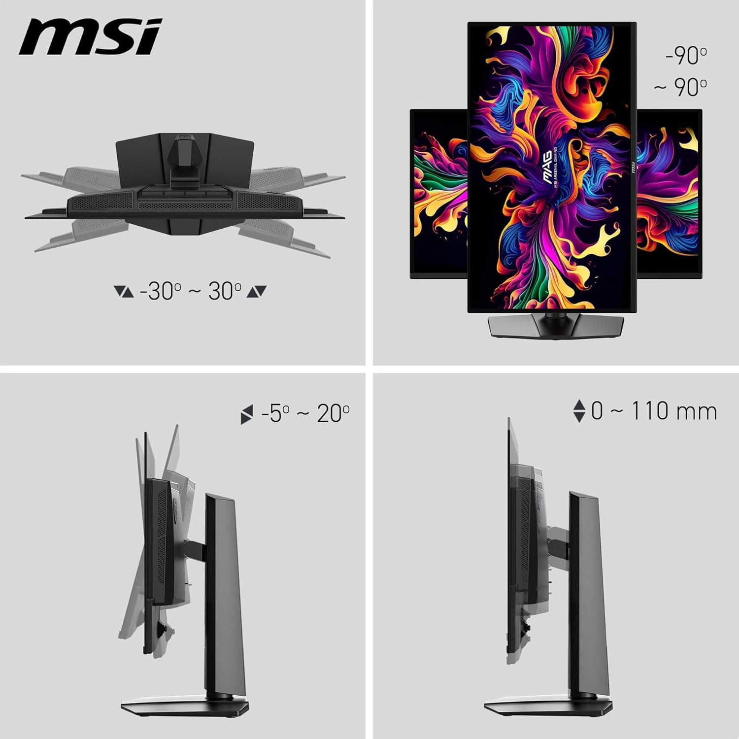 Detalle de MSI MAG 274QPA QD-OLED X24 – 27 Zoll Gaming-Monitor mit Quantum Dot OLED, 240 Hz, G-SYNC-kompatibel