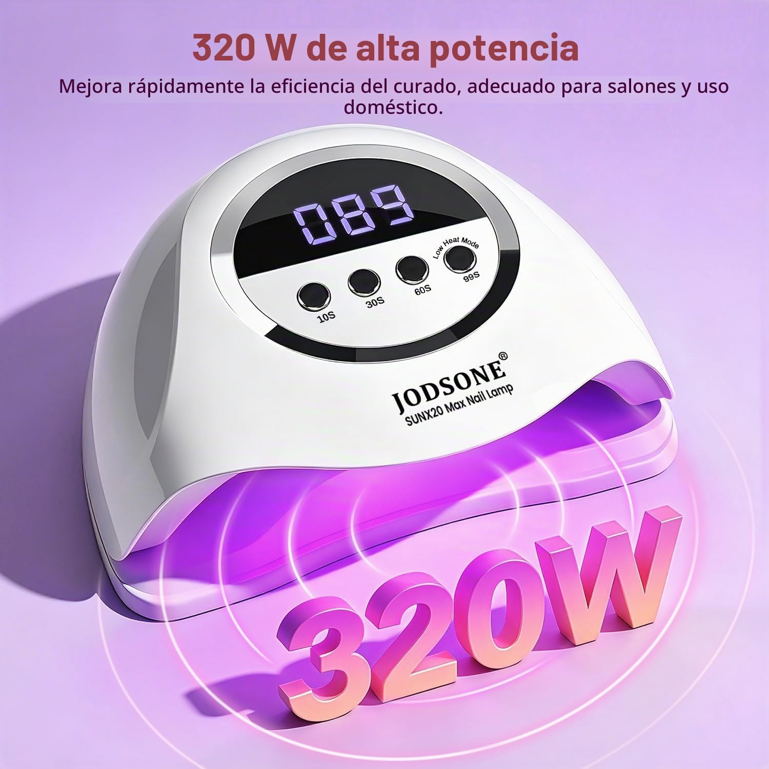 Detalle 2 de JODSONE Lámpara de Uñas Semipermanentes UV LED 320W con 72 LEDs y sensor automático
