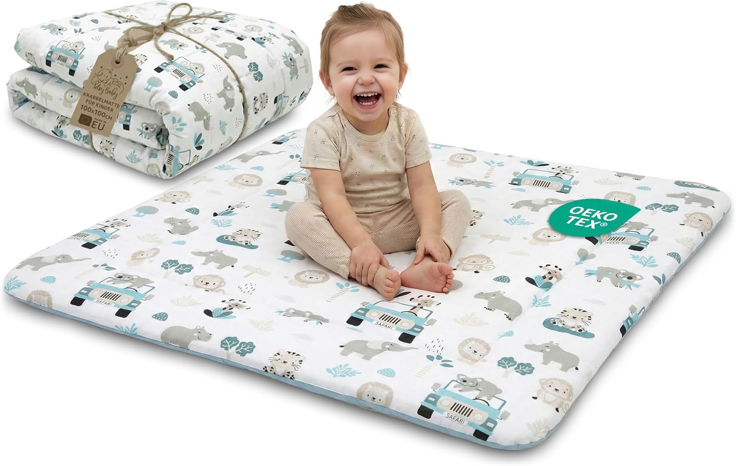 Detalle de Krabbeldecke für Baby mit 4 cm Polster