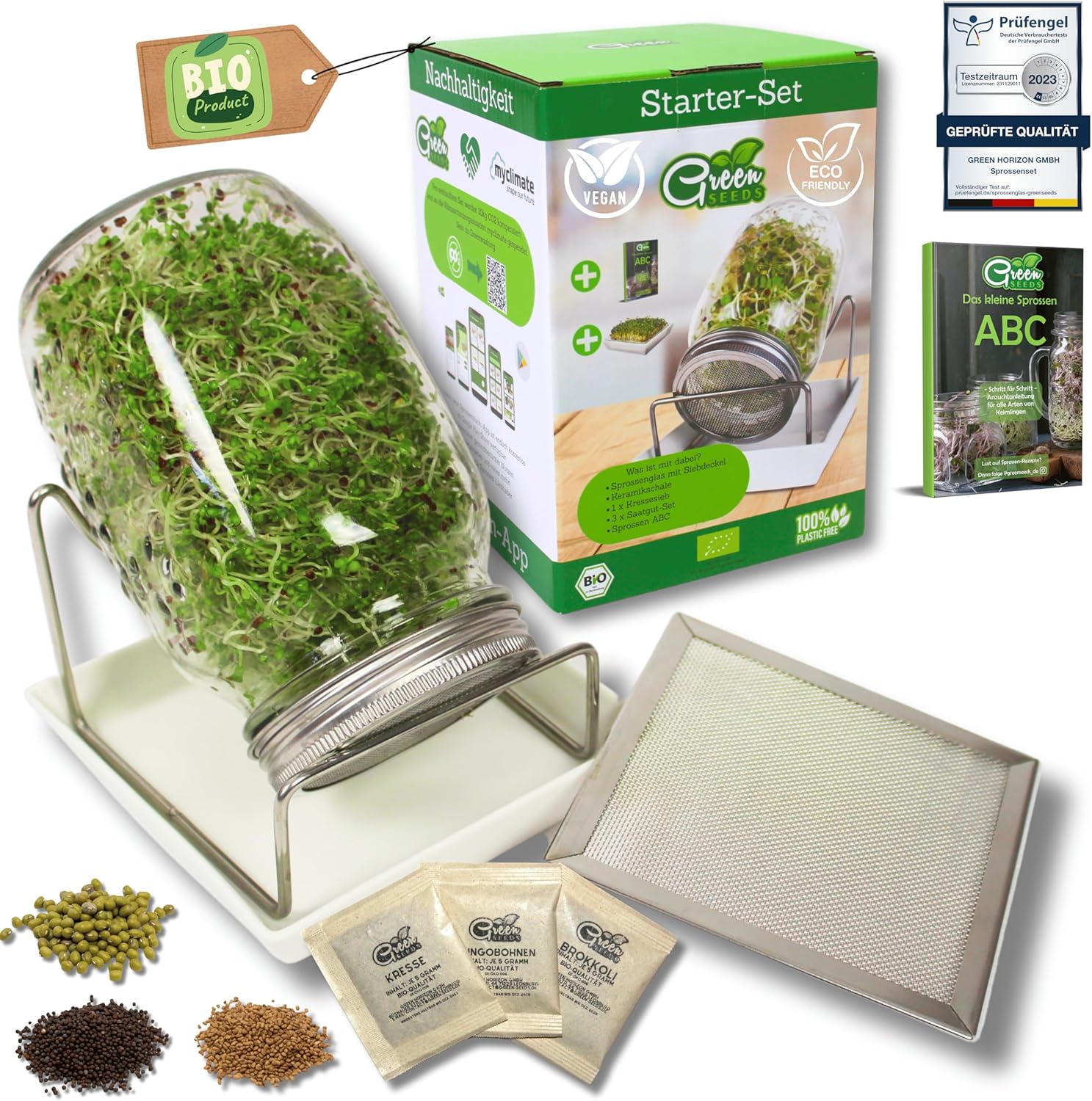 Green SEEDS Sprossglas Starter-Set 1000ml