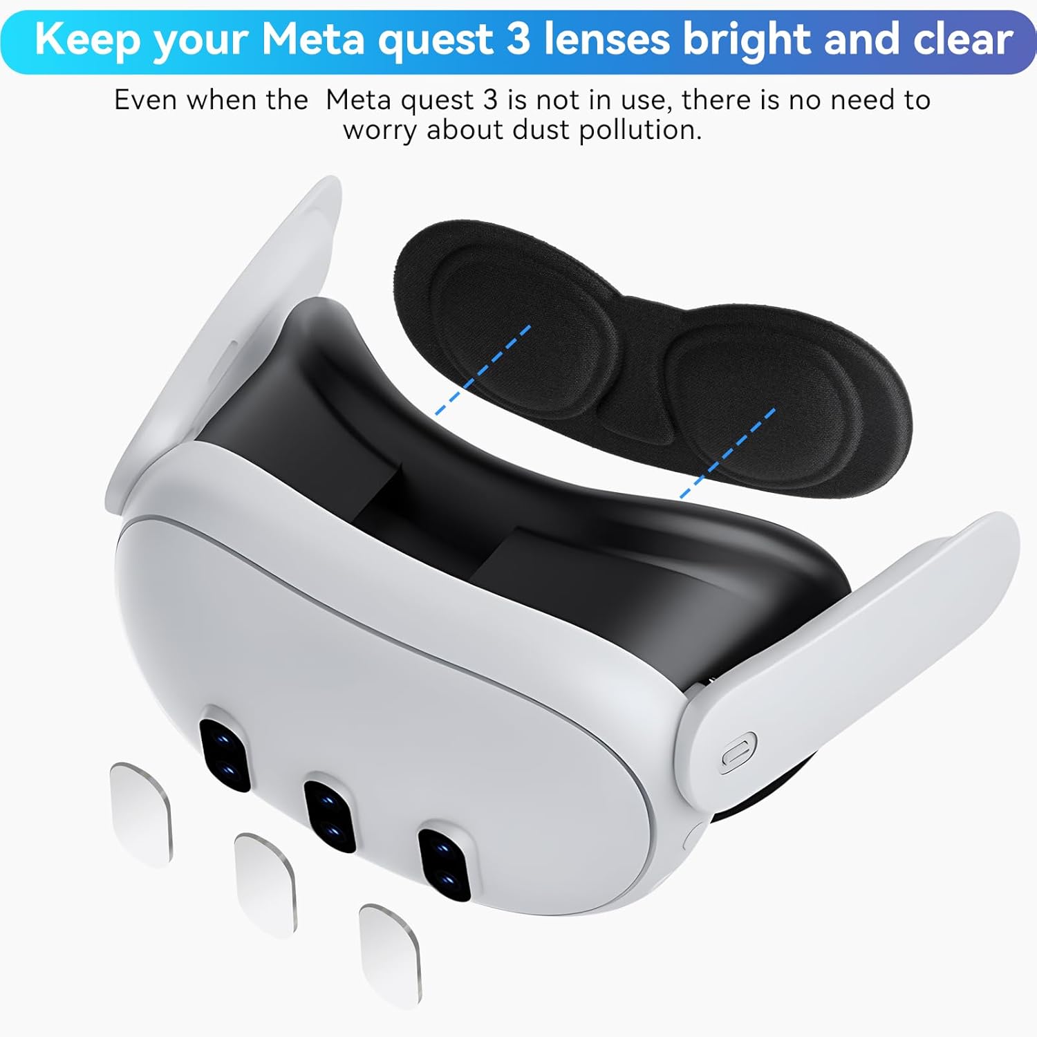 Thumbnail 5 de Olycism Schutzhülle für Meta Quest 3 mit 3 Kamera-Glassschutz, Headset-Abdeckung und Joystick-Kappen