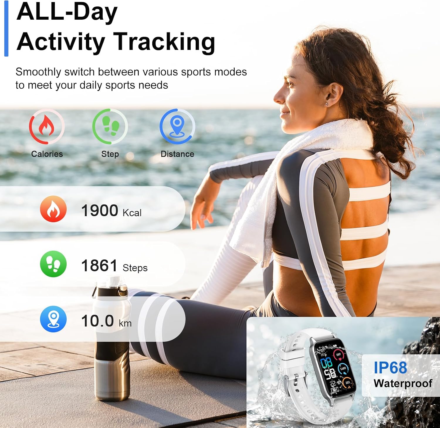 Detalle de Motast Smartwatch Uomo Donna 1.57": Chiamate Bluetooth, 123+ modalità sportive e monitoraggio salute
