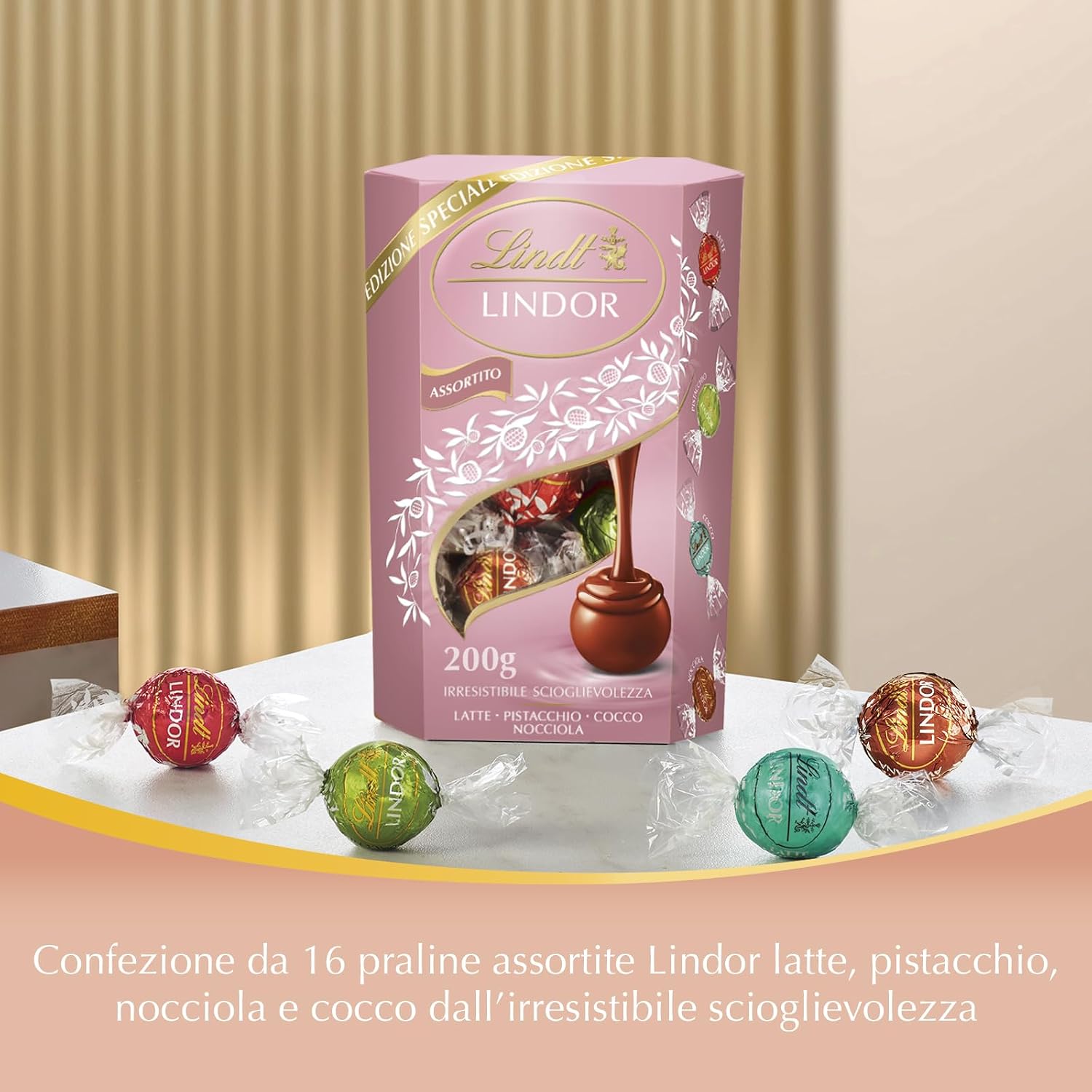 Detalle 2 de Lindt LINDOR Praline di cioccolato 200 g – Edizione Limitata, gusti assortiti