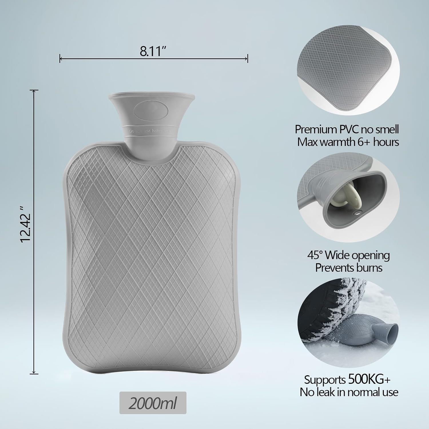 Detalle de FORICOM Hot Water Bottle 2L — heat pad for cramps ♨