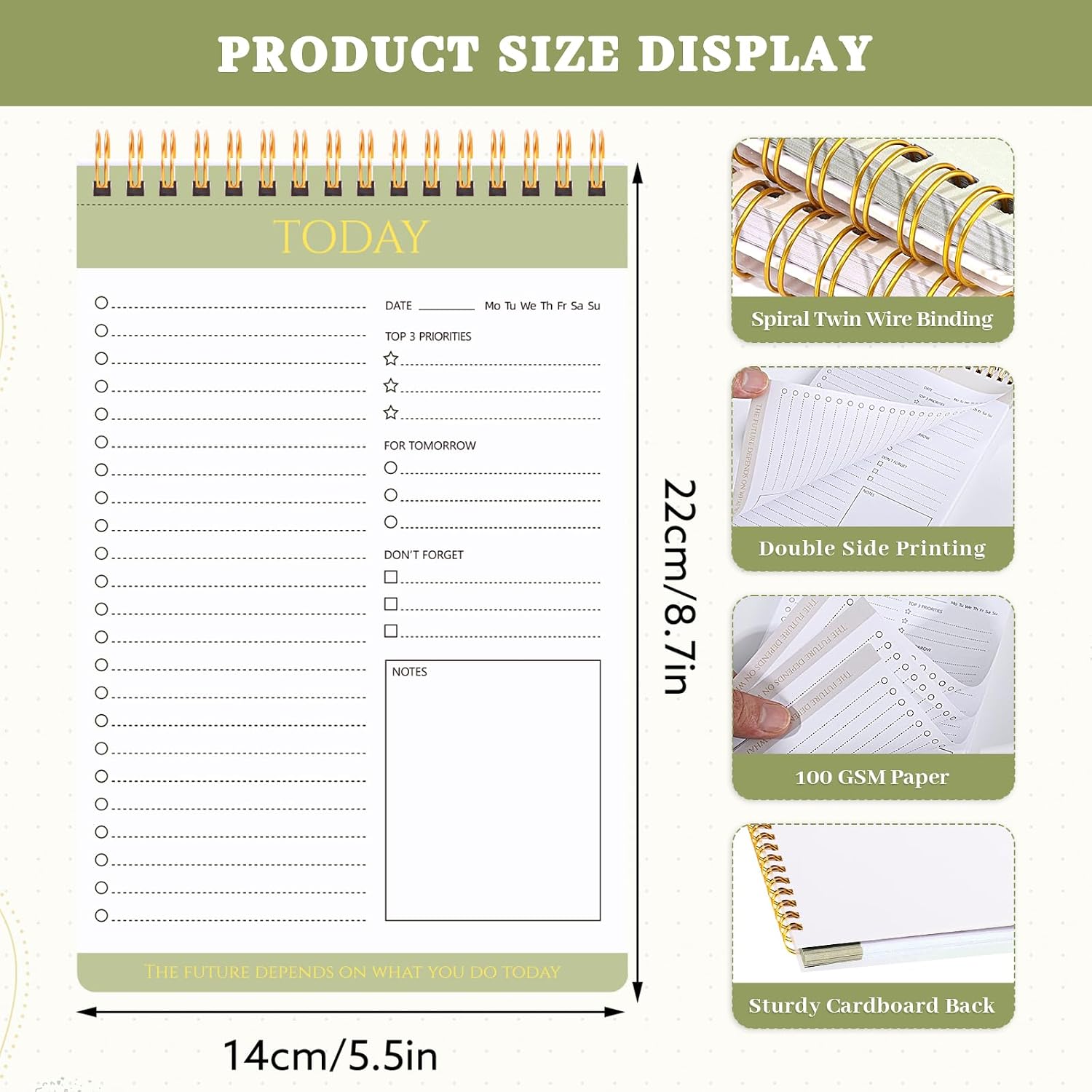 Thumbnail 1 de To do list notepad 2 pack A5 planner 21 x 14 cm