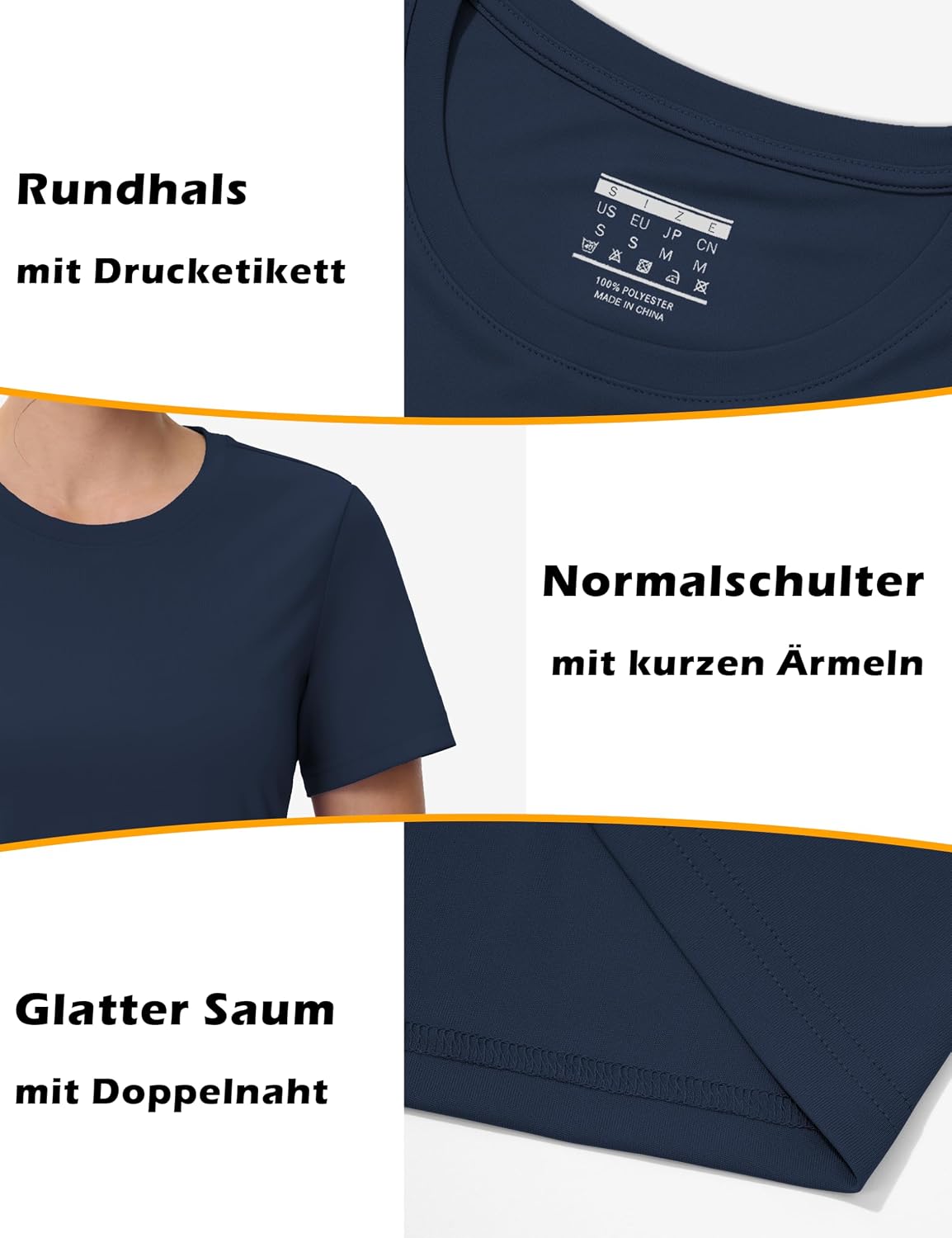 Detalle de MAGCOMSEN Sportshirt Damen UV Shirt Kurzarm – Funktionsshirt für Outdoor, Training und Wandern