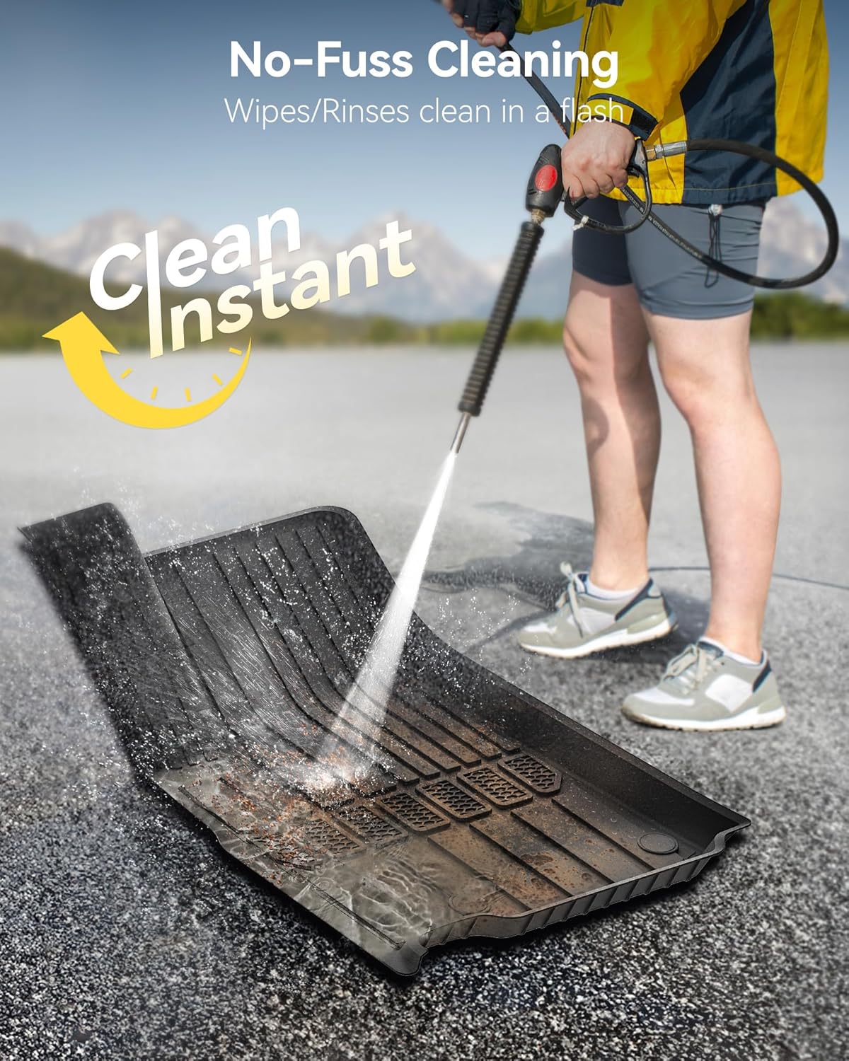 Thumbnail 4 de 3W All-Weather TPE Floor Mats & Cargo Liner for Jeep Grand Cherokee L (2021-2026, 6-Passenger, No Center Console) Black