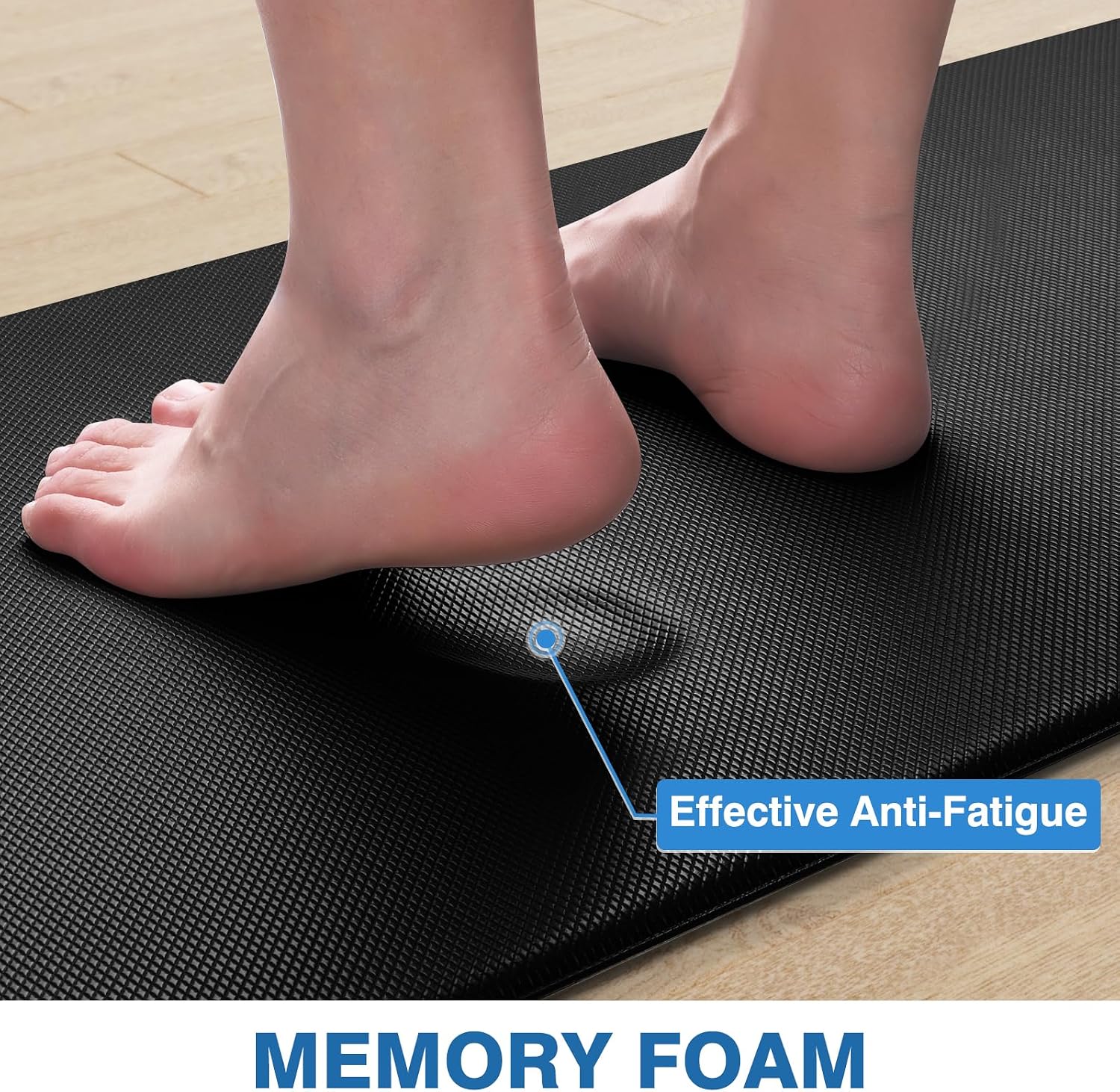 Thumbnail 6 de StepRite MPNST0003-076120BL 2-Piece Anti-Fatigue Kitchen Mats, Black PVC