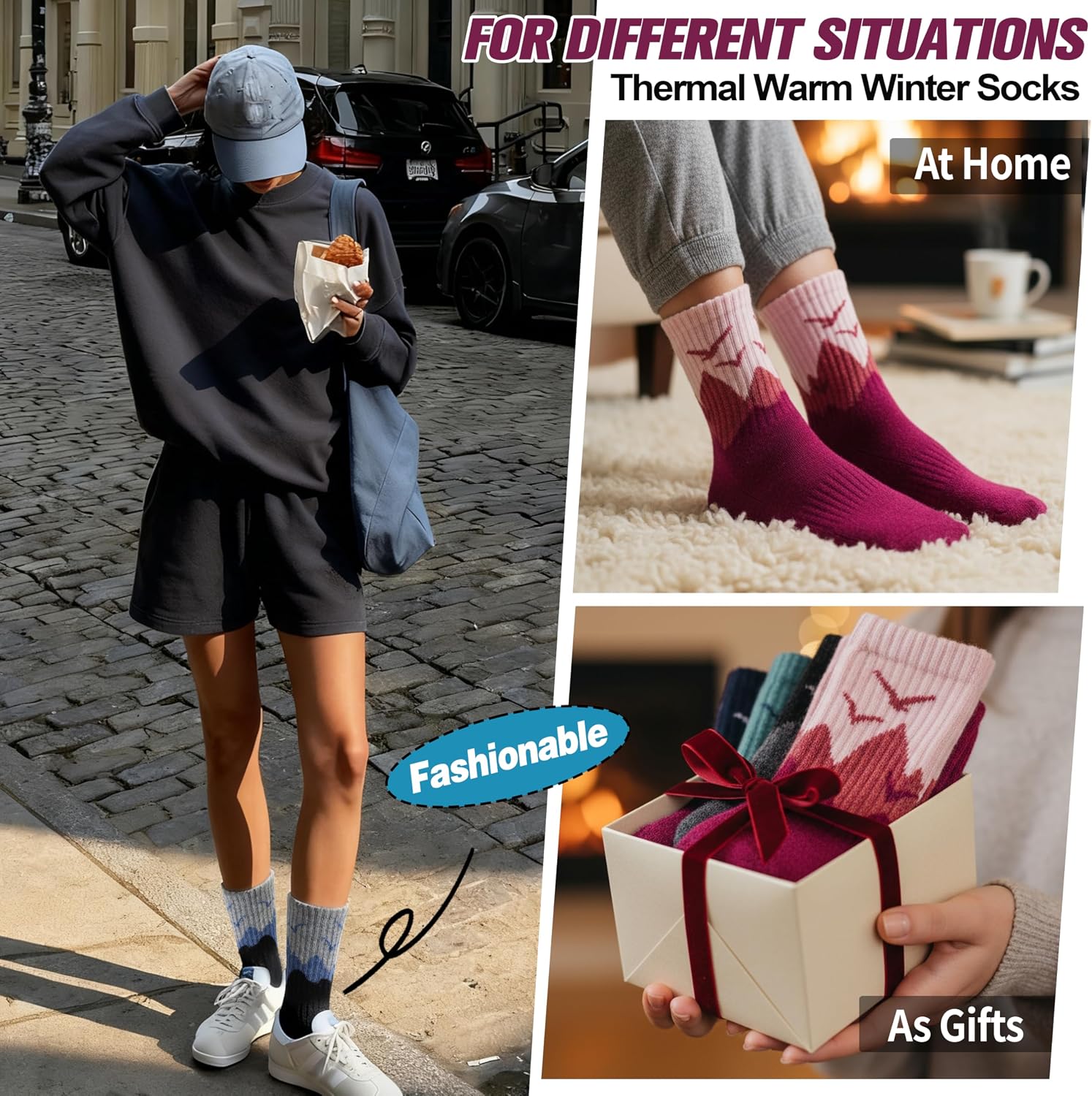 Thumbnail 5 de EBMORE Merino Wool Hiking Socks 5 pairs