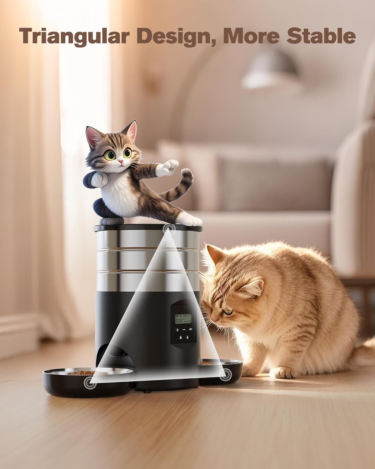 Thumbnail 6 de Futterautomat Edelstahl 5L mit 2 Näpfen für Katzen 🐱