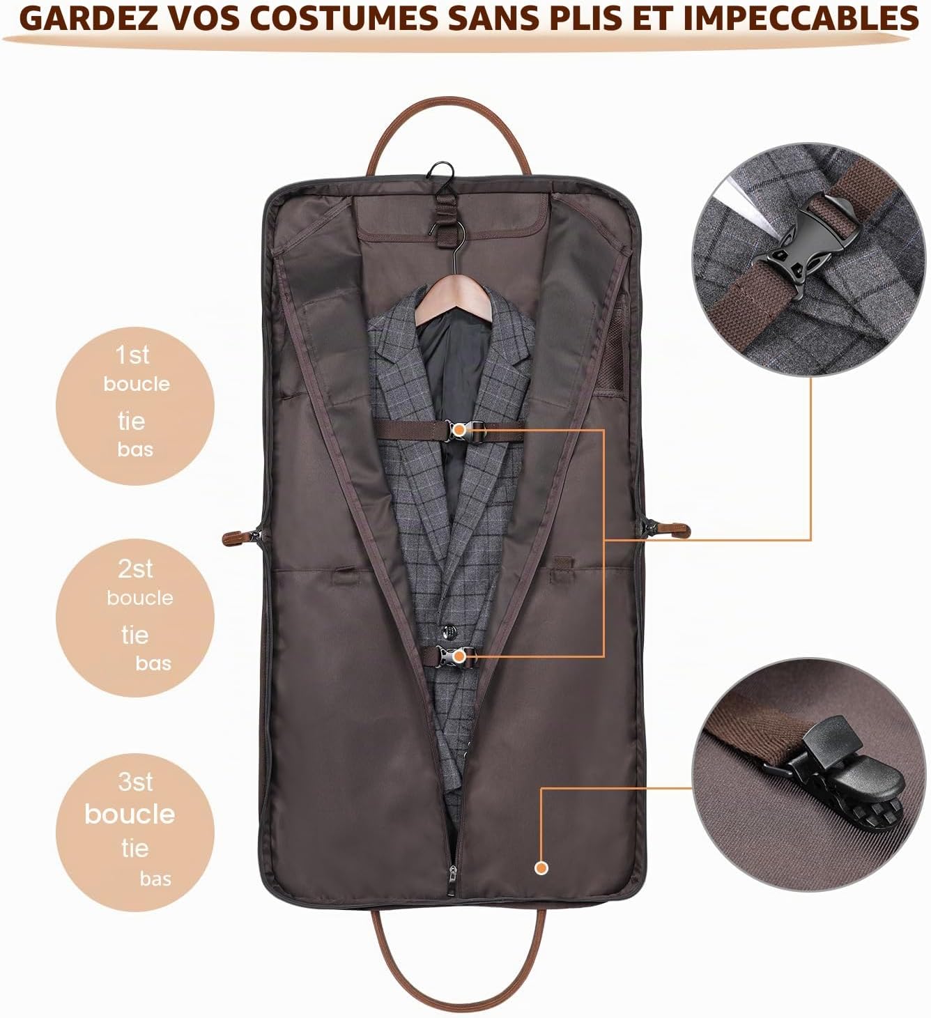 Detalle de S-Zone sac à main de voyage d’affaires en toile et cuir pour homme et femme