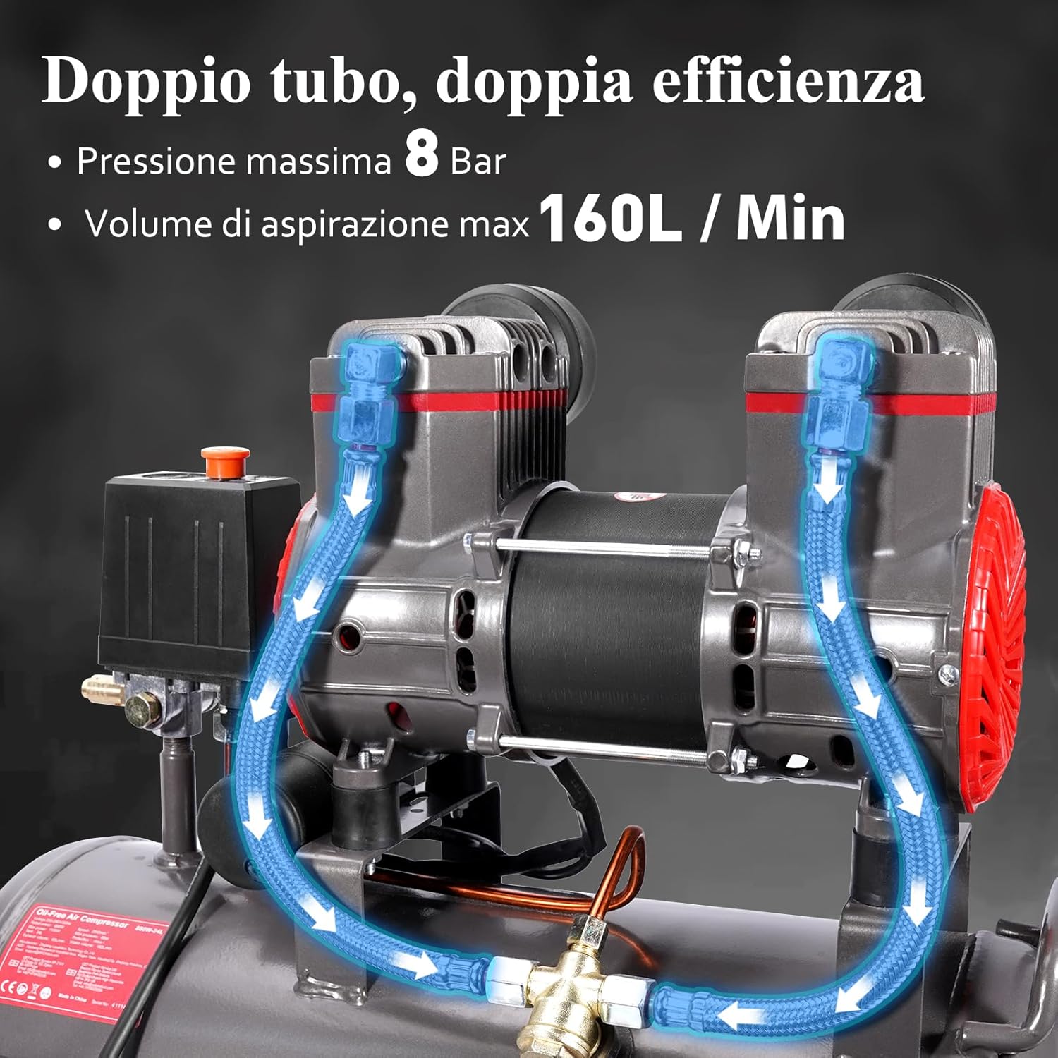 Thumbnail 3 de HYCHIKA Compressore 24 L silenzioso 🛠