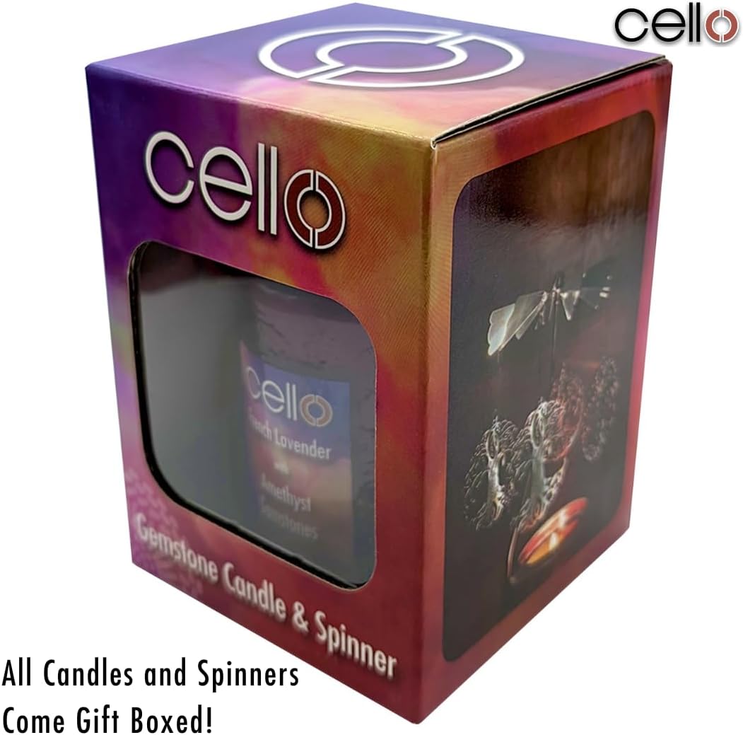 Thumbnail 6 de Cello Amethyst Scented Candle with Spinner (French Lavender) with Amethyst Gemstones