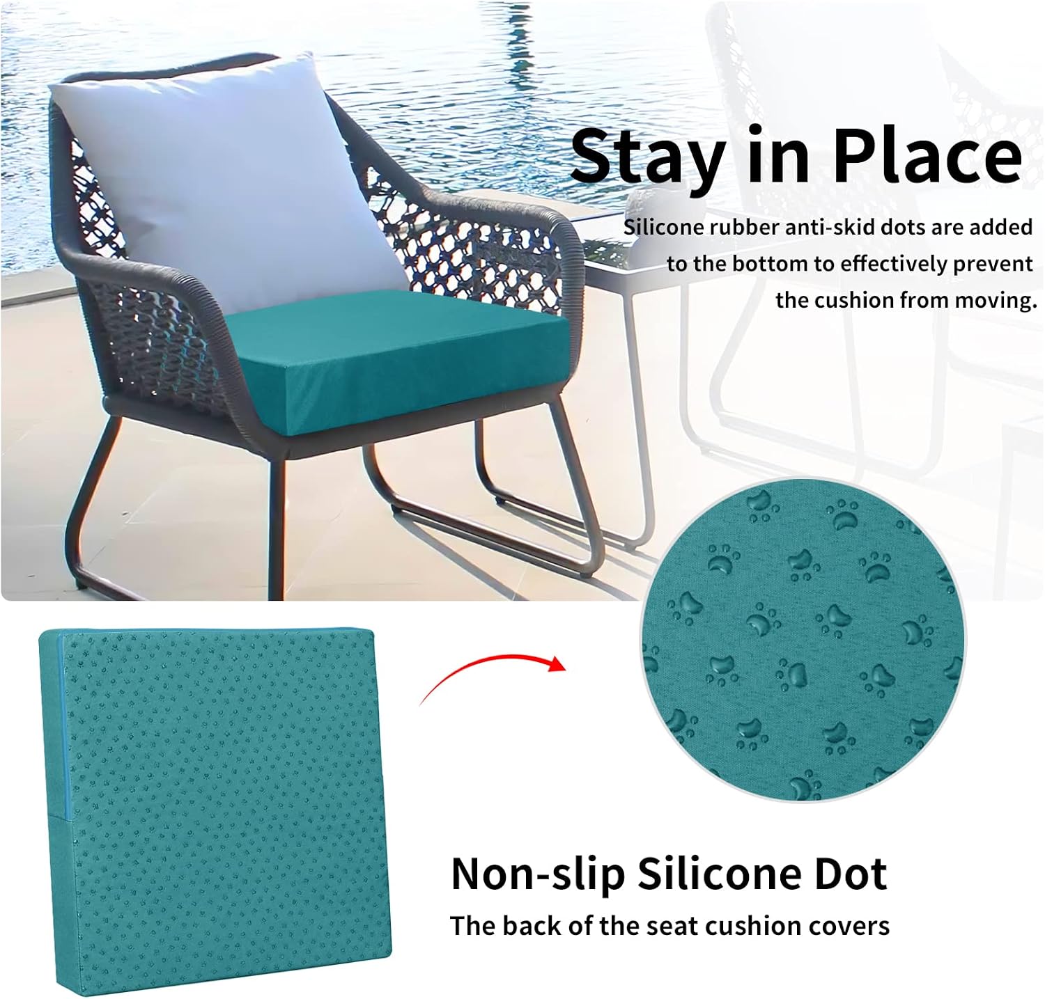 Thumbnail 3 de Easy-Going Outdoor Cushion Covers, 27 x 25 x 5 in