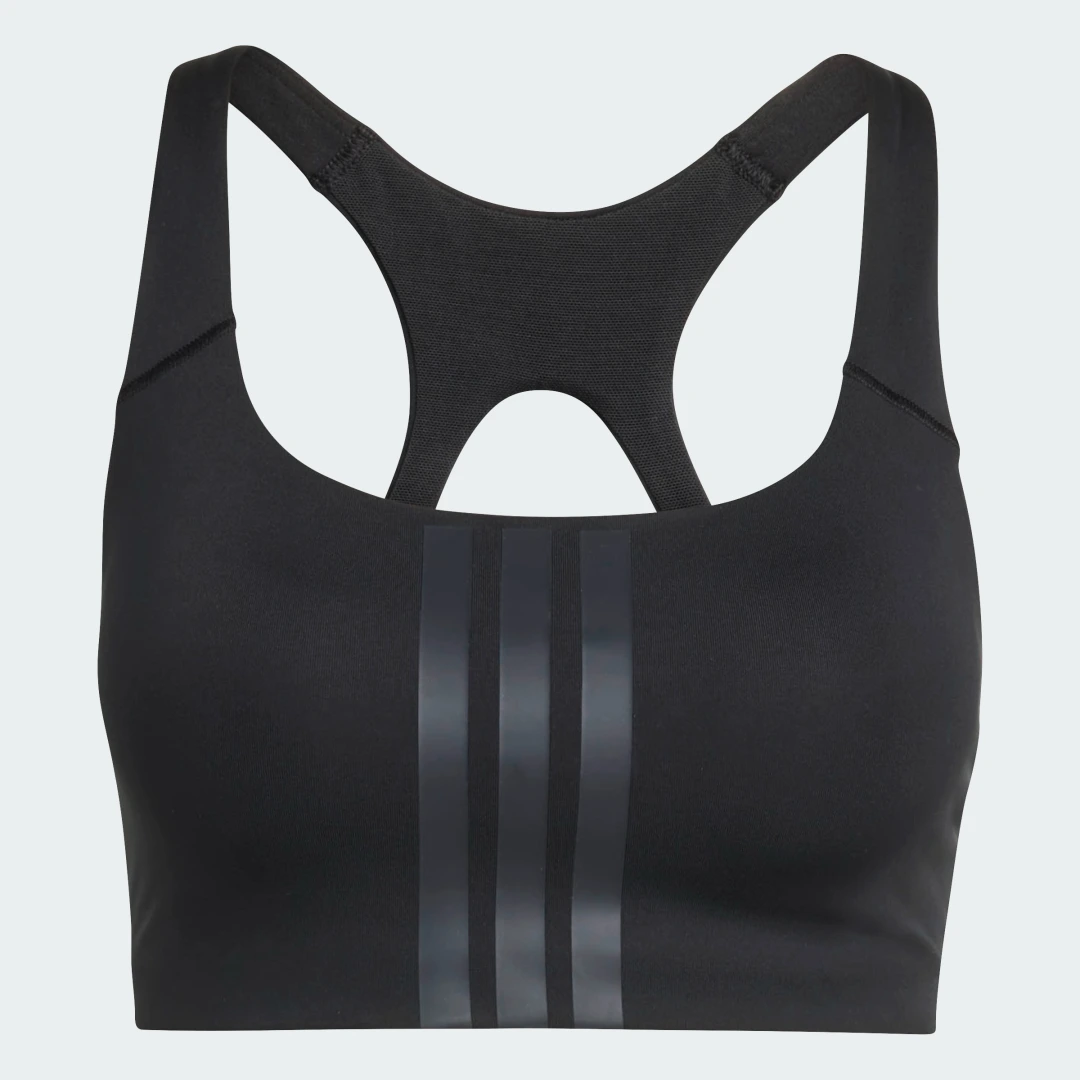 Detalle 2 de Sujetador de entrenamiento Optime 3 Stripes de Adidas: apoyo medio para sesiones con intensidad moderada
