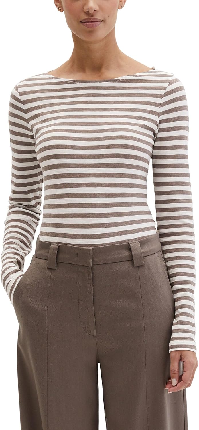 Detalle de Marc O'Polo Langarm-Tshirts – zeitloses Basic-Shirt aus dem Haus Marc O'Polo