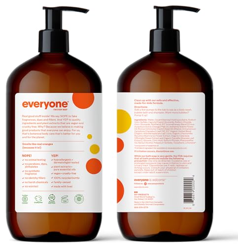 Detalle 2 de Everyone 3-in-1 Kids Soap, Body Wash, Bubble Bath, Shampoo, 32 oz, Orange Squeeze –