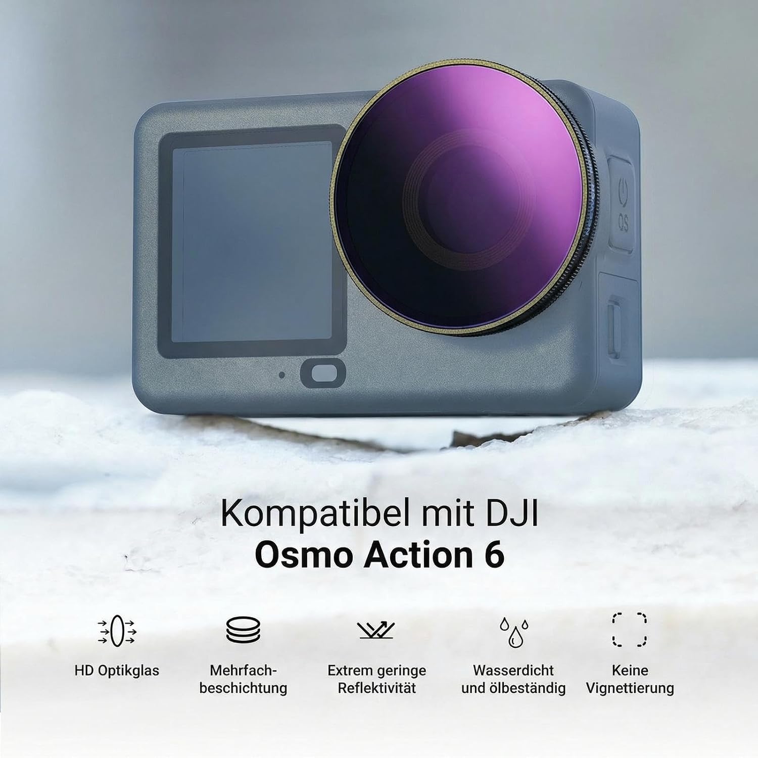 Thumbnail 1 de NEEWER CPL + ND Filter Set für DJI Osmo Action 6 – ND8/16/32/64/256, verstellbarer Polarisator, mehrfach beschichtet